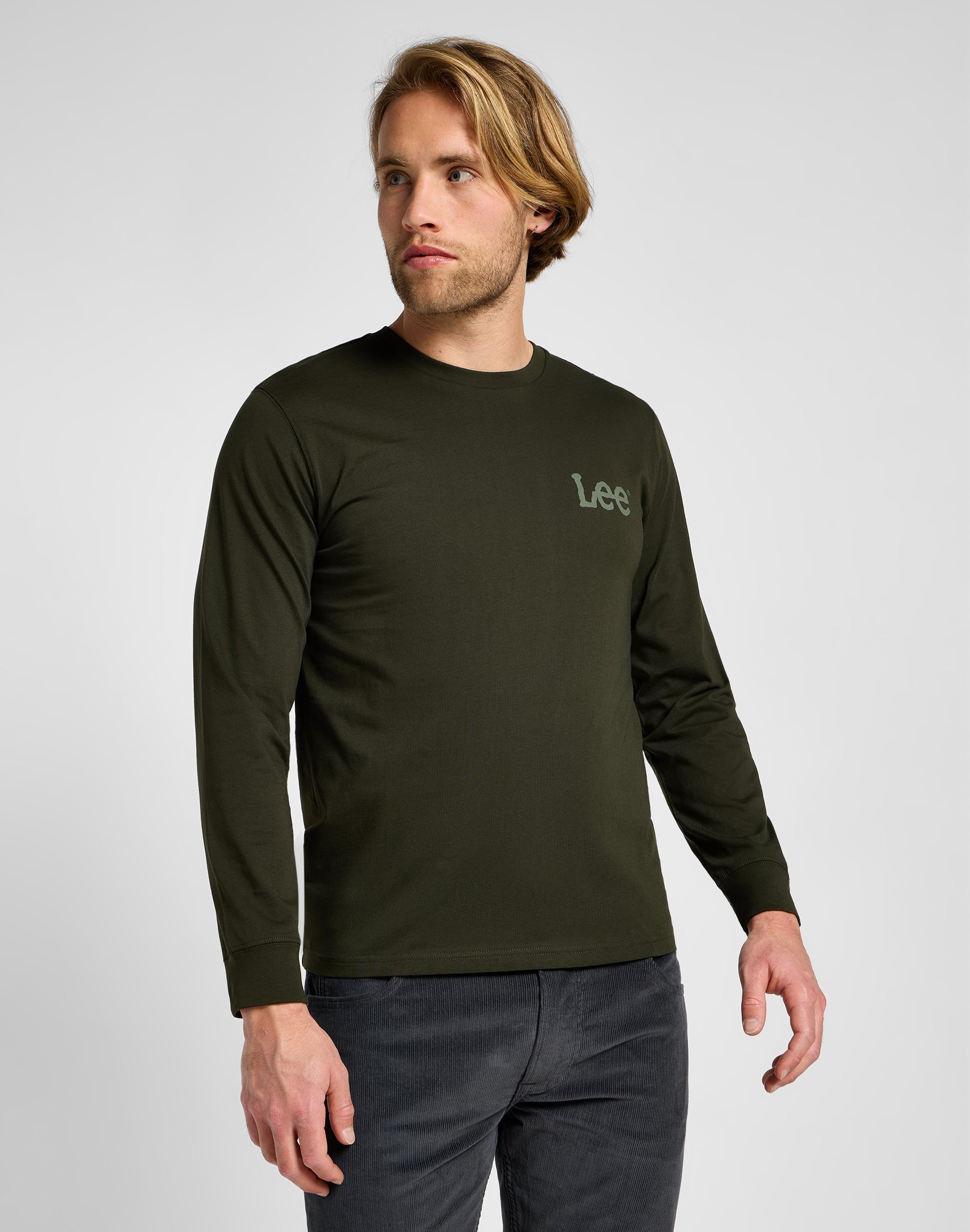 Longsleeves Med Woblly Lee in Olive Night Sweatshirts Lee