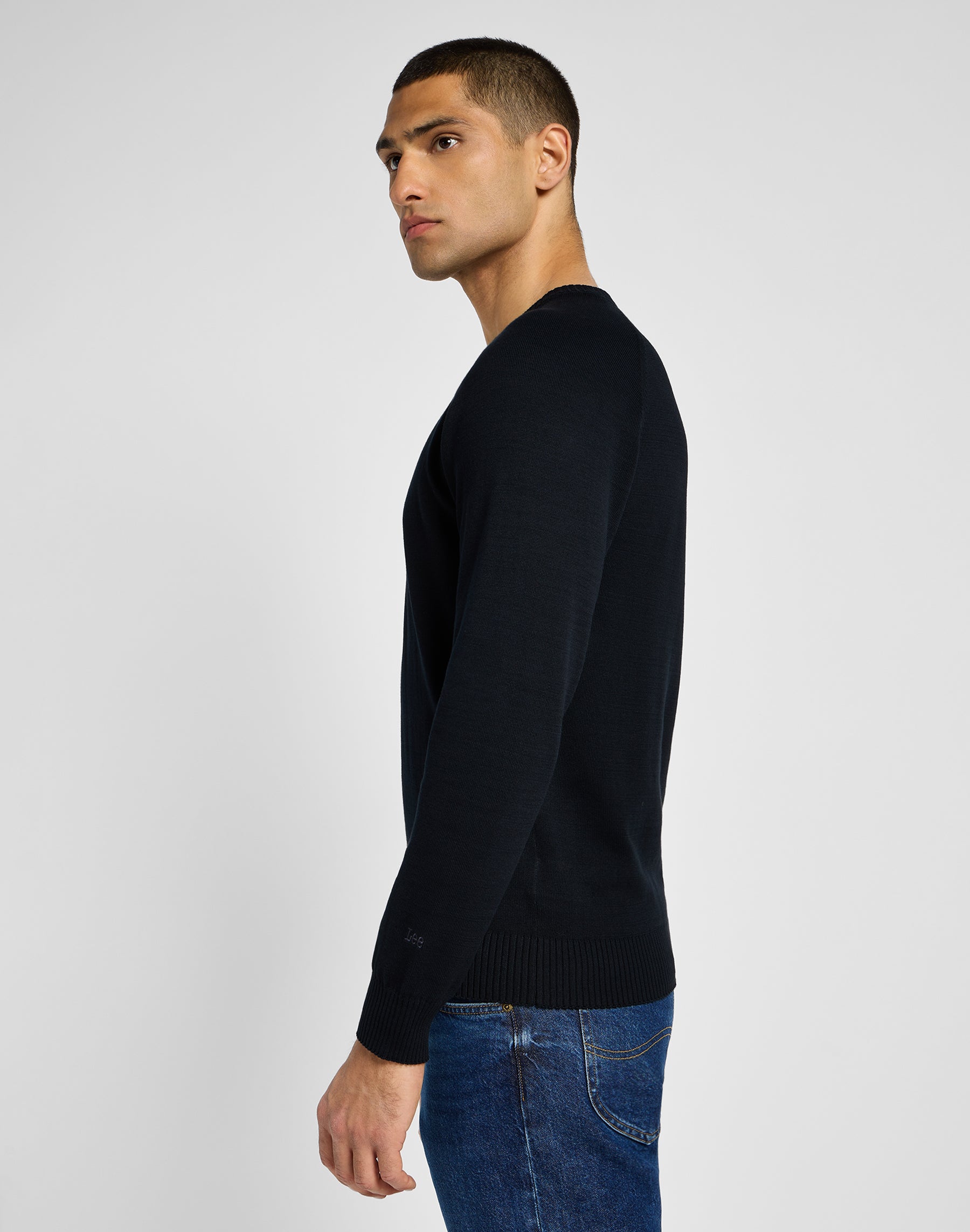 Clean Raglan Sweater in Black Sweatshirts Lee