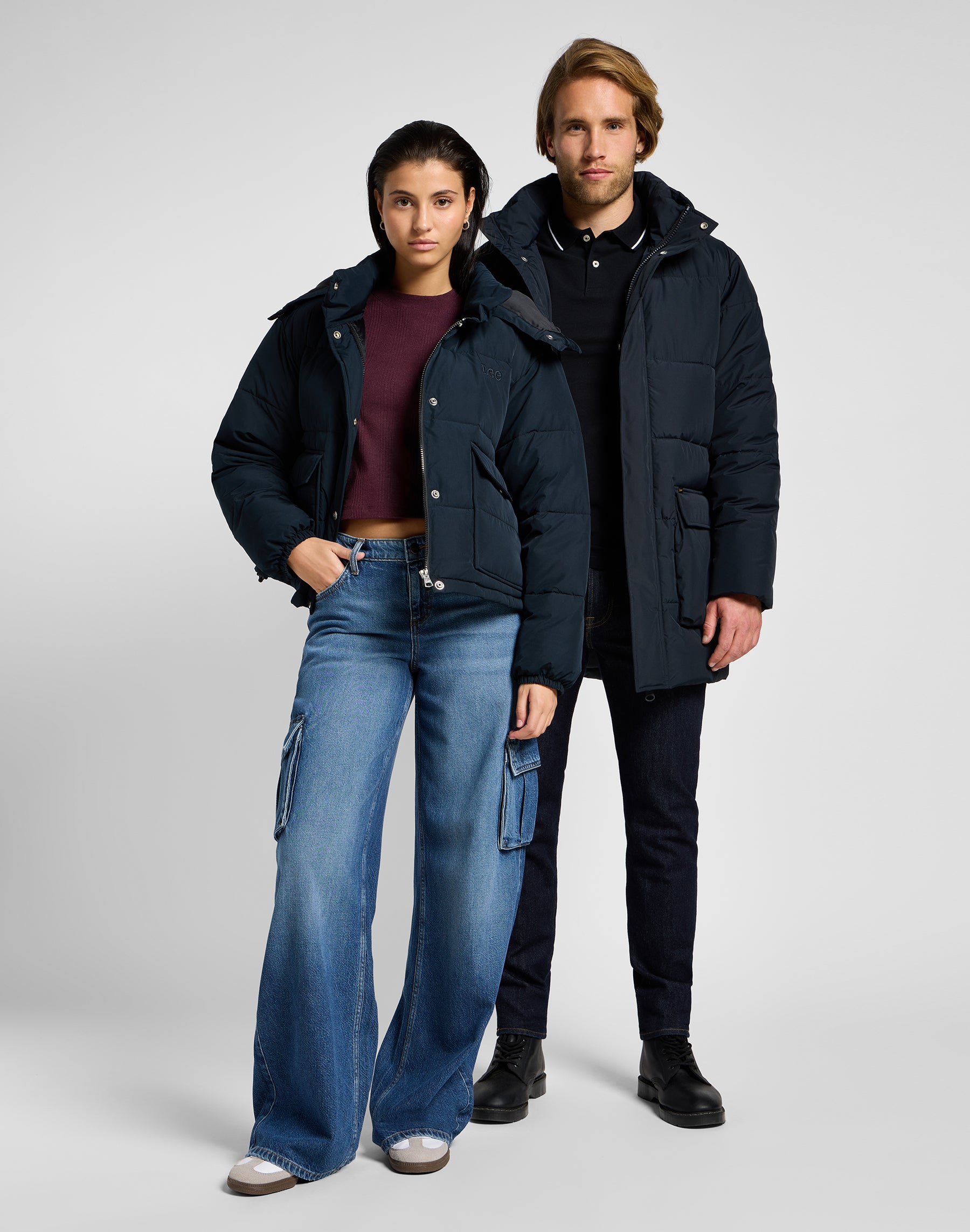 Long Puffer Jacket in Black Jacken Lee