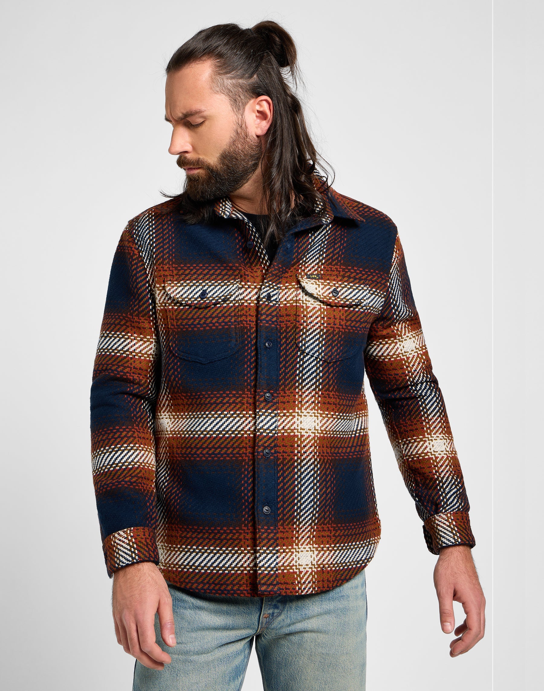 101 Worker Shirt in Navy Hemden Lee