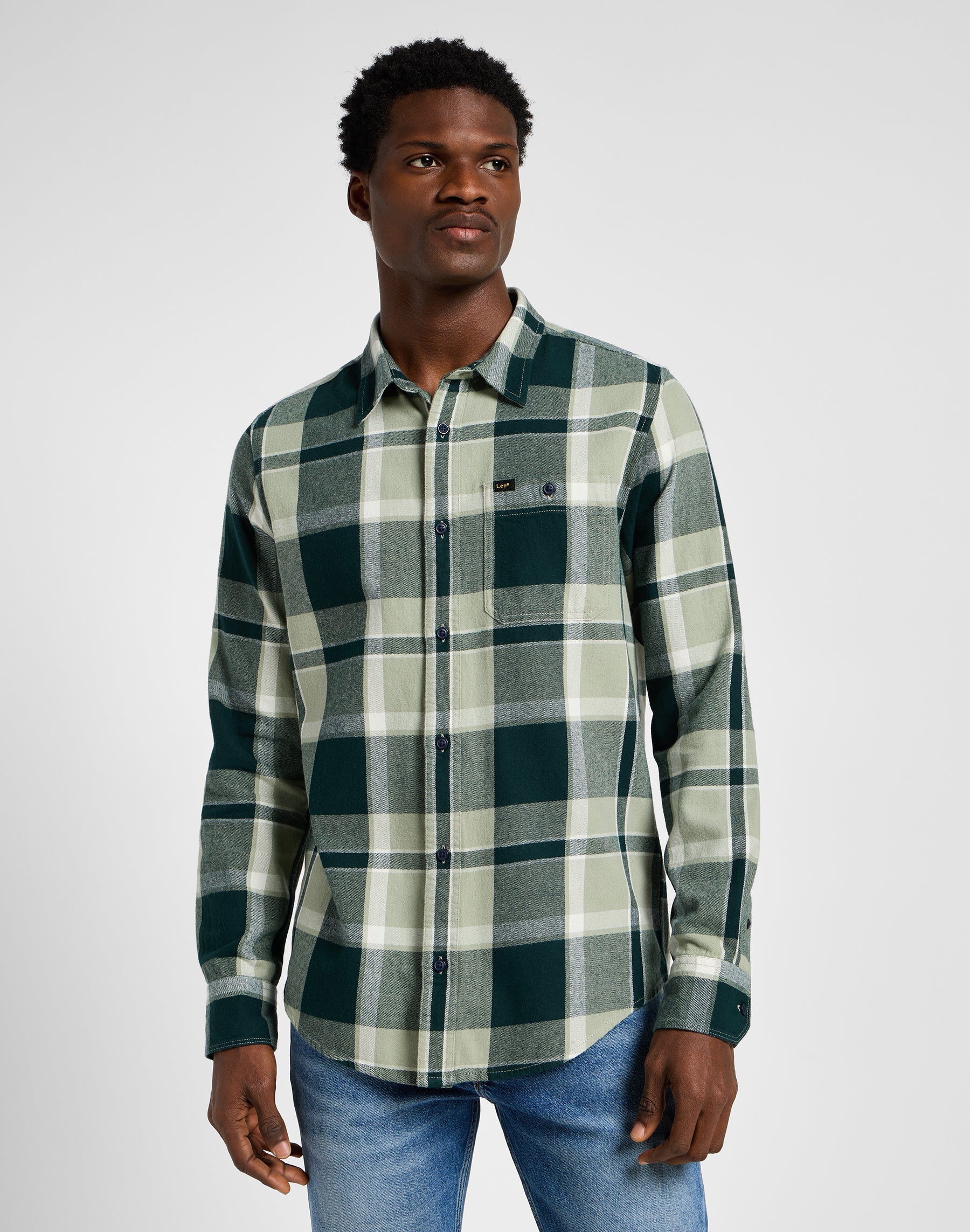 Leesure Shirt in Green Hemden Lee