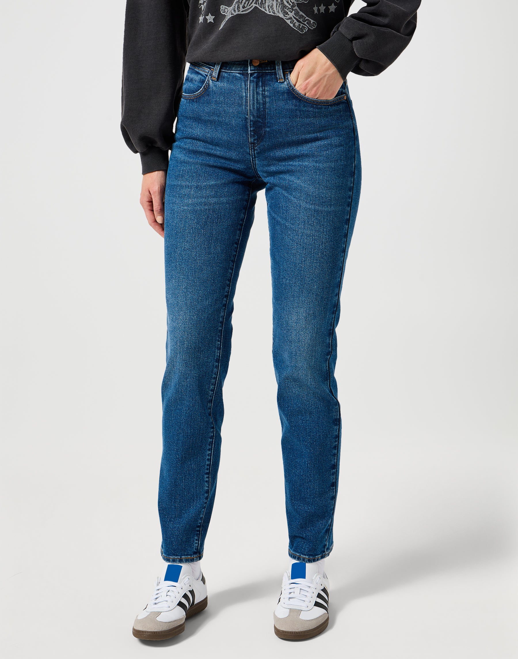 Straight in Vintage Blue Jeans Wrangler