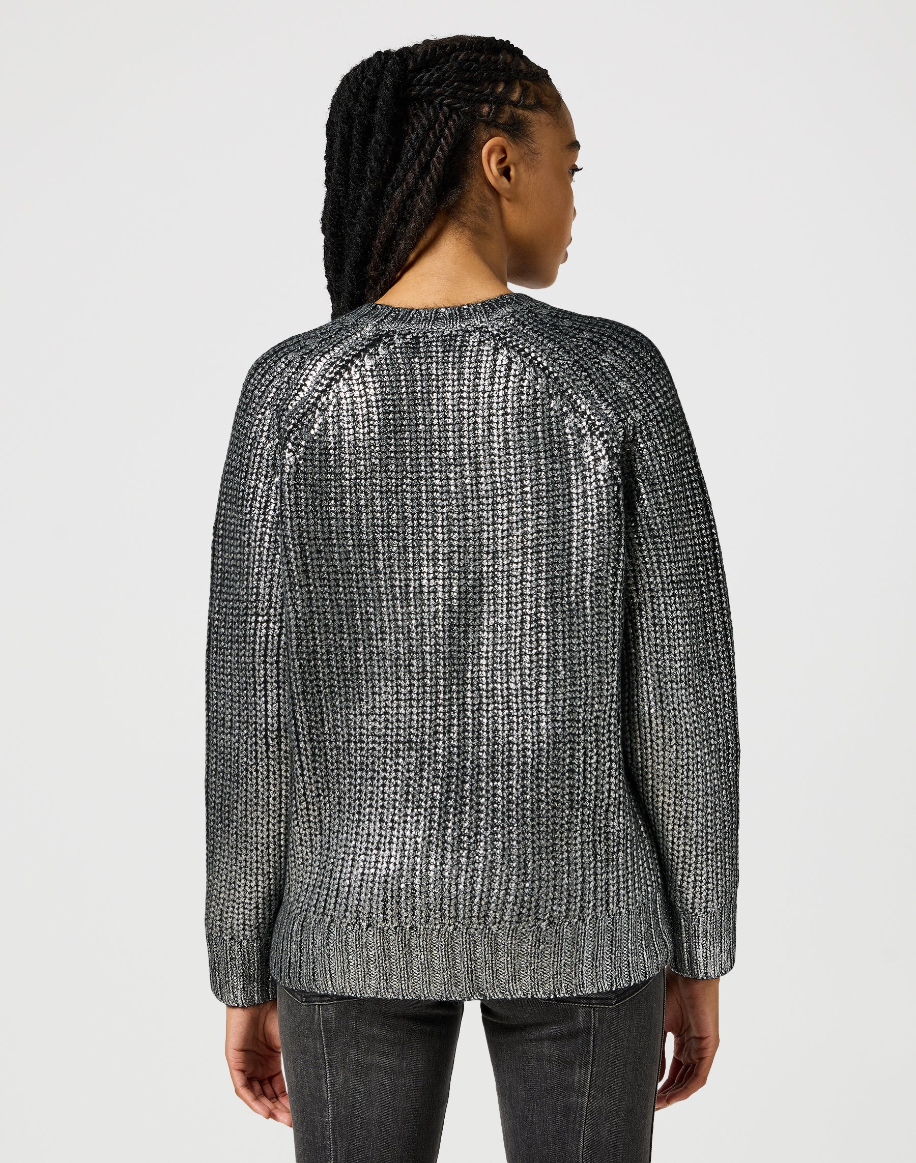 Foiled Sweater in Silver Sweatshirts Wrangler