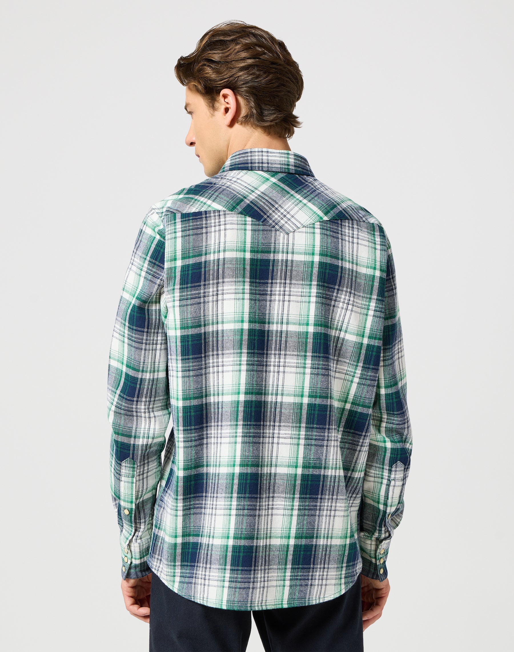 Western Shirt in Green Blue Hemden Wrangler