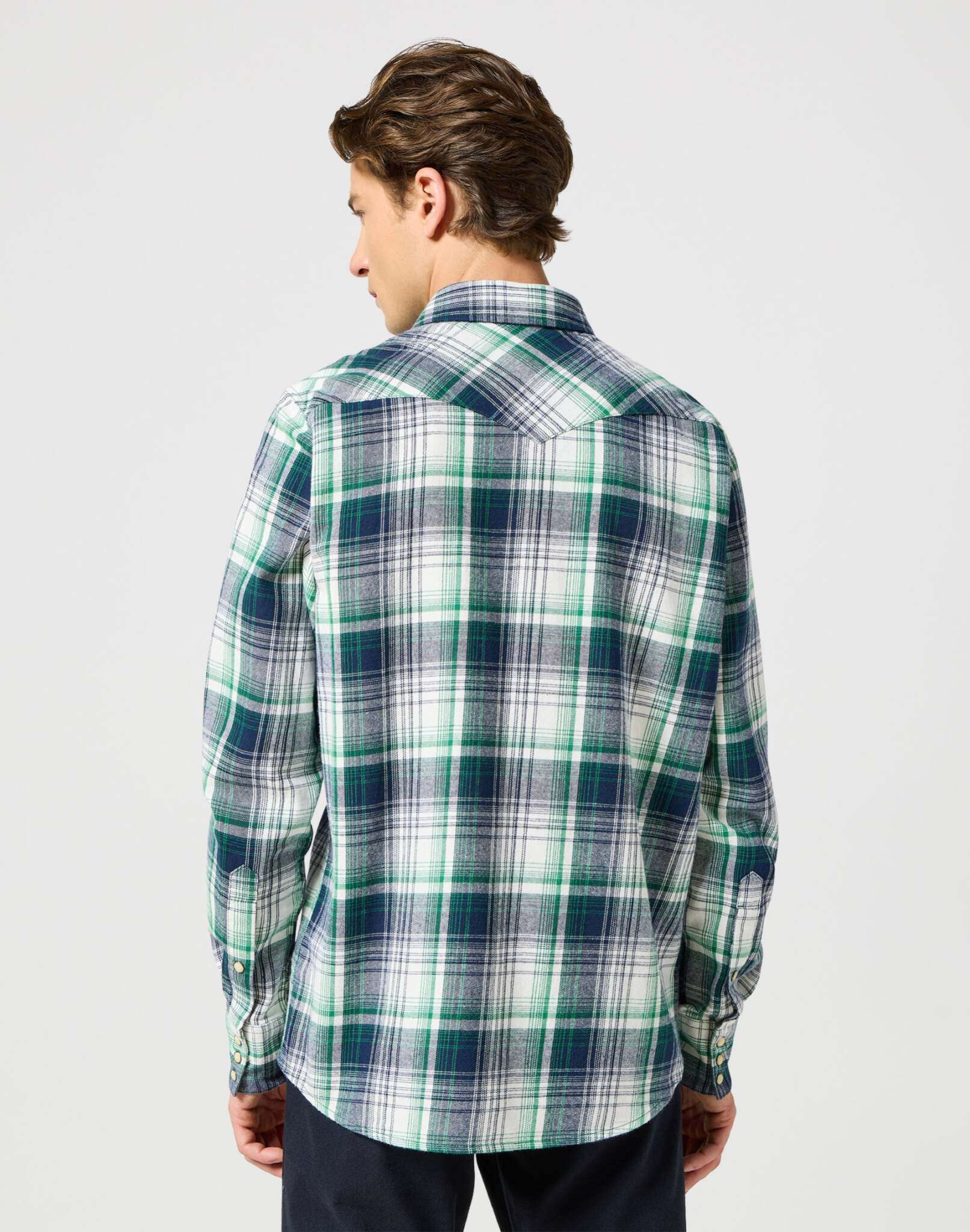 Western Shirt in Green Blue Hemden Wrangler