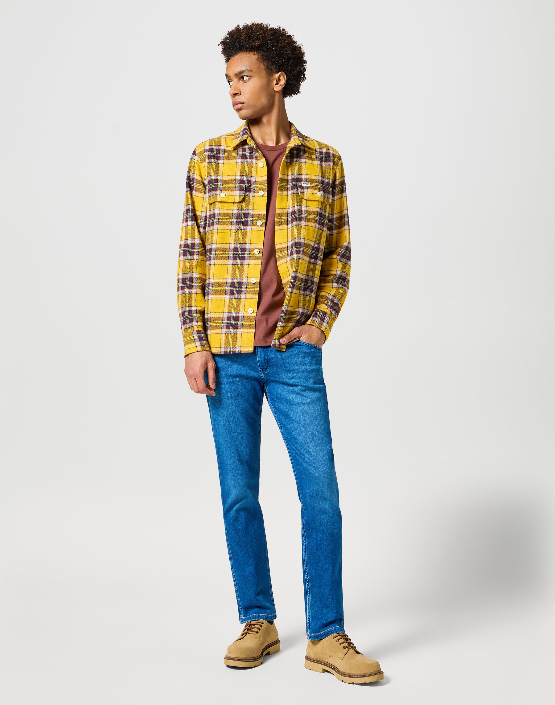 Two Pocket Shirt in Yellow Hemden Wrangler