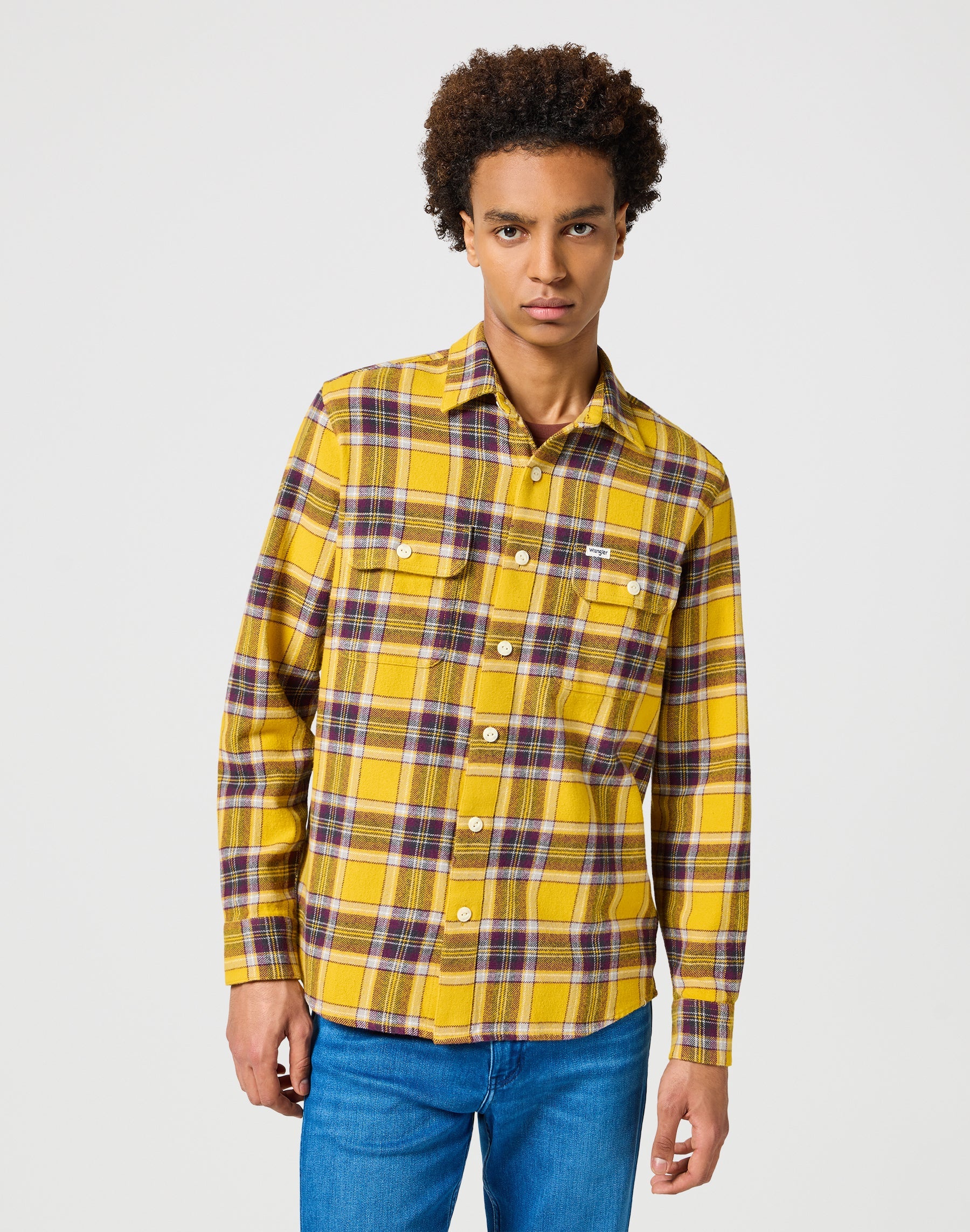 Two Pocket Shirt in Yellow Hemden Wrangler