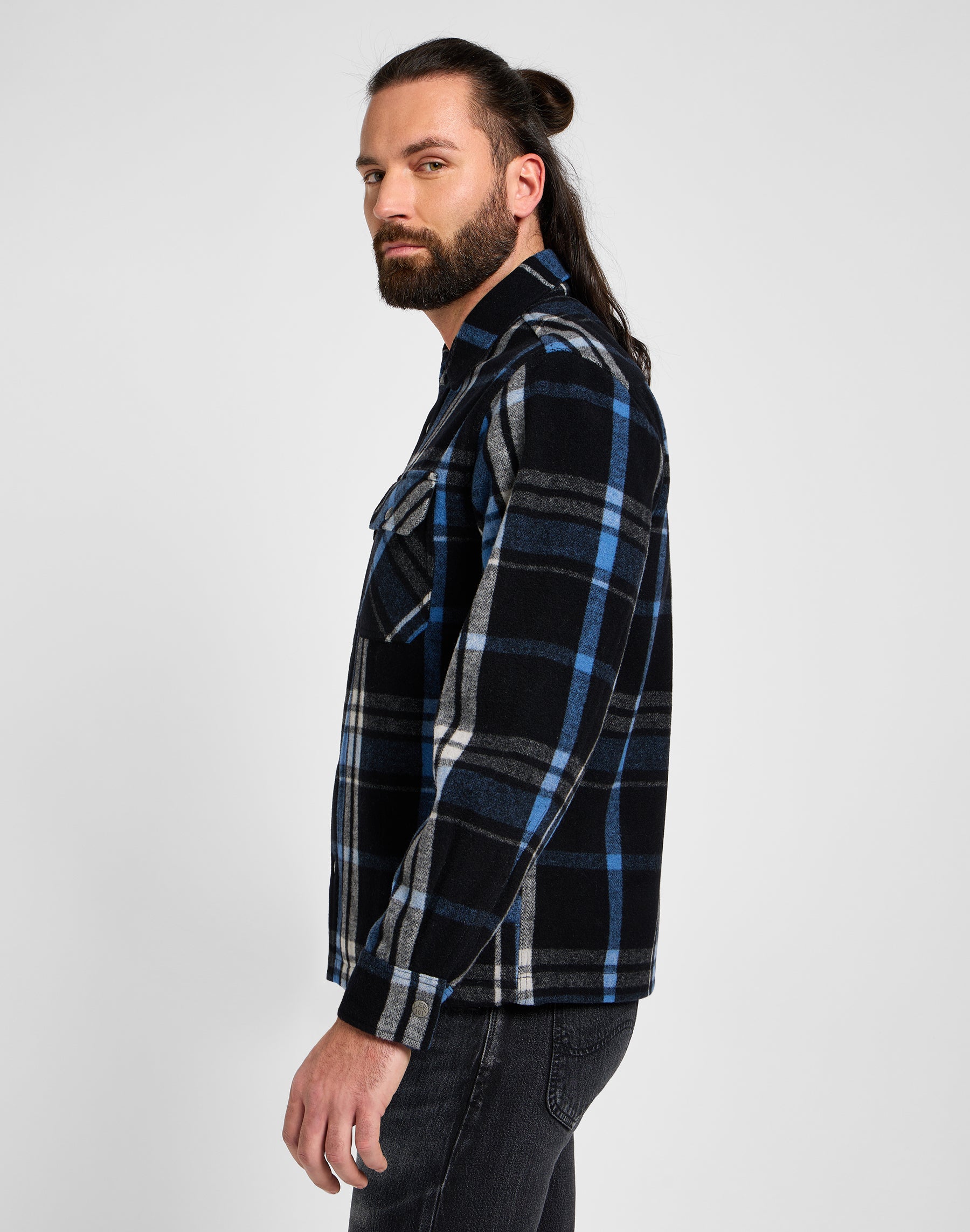 101 Wool Overshirt in Black Hemden Lee