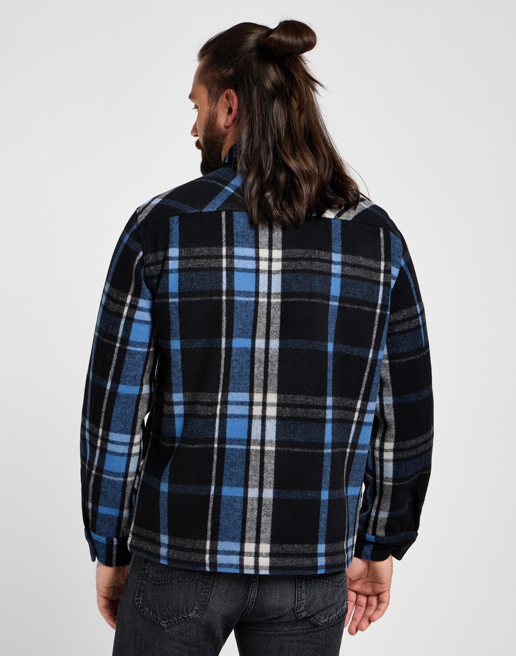 101 Wool Overshirt in Black Hemden Lee