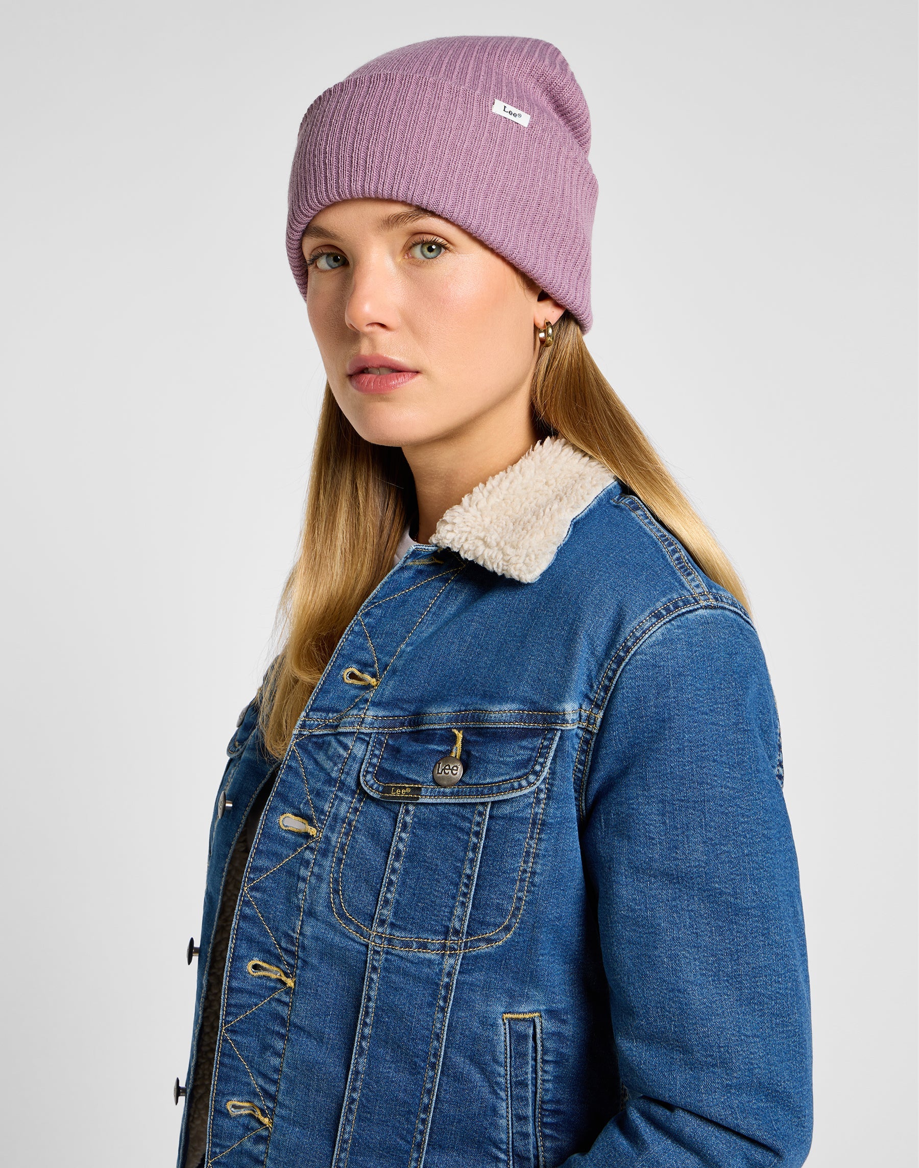 Ribbed Beanie in Pretty Plum Mützen Lee