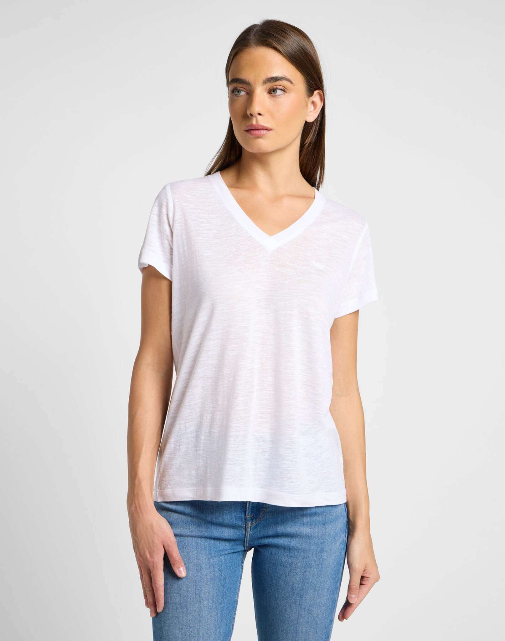 V Neck Tee in Bright White T-Shirts Lee