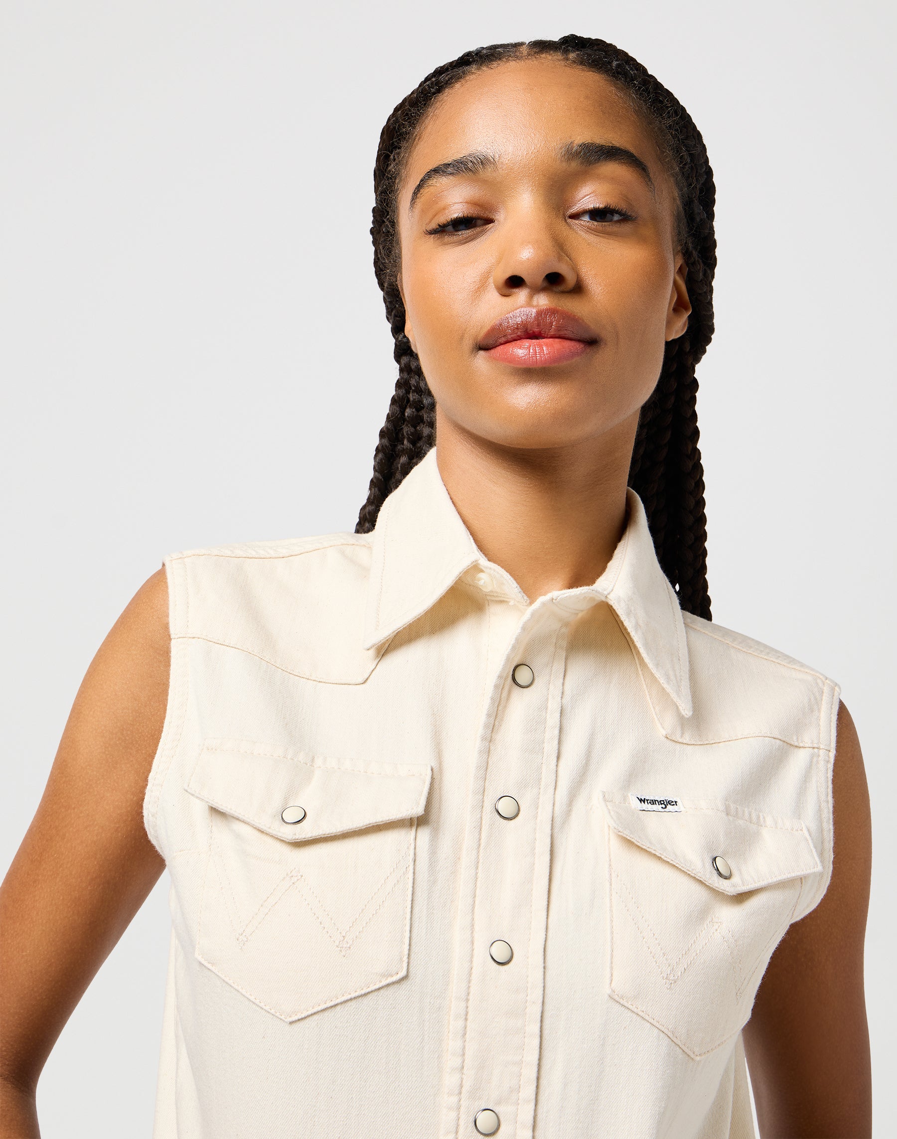 Sleeveless Dress in Natural Kleider Wrangler