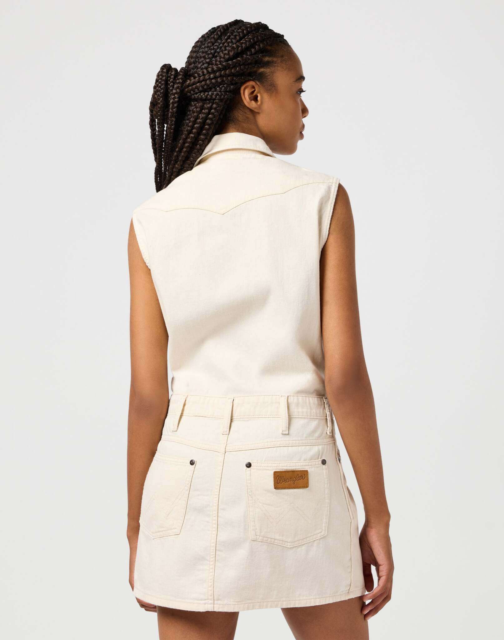 Sleeveless Dress in Natural Kleider Wrangler