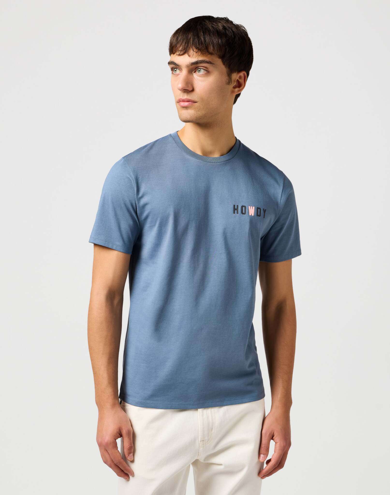 Small Graphic Tee in Dusty Blue T-Shirts Wrangler