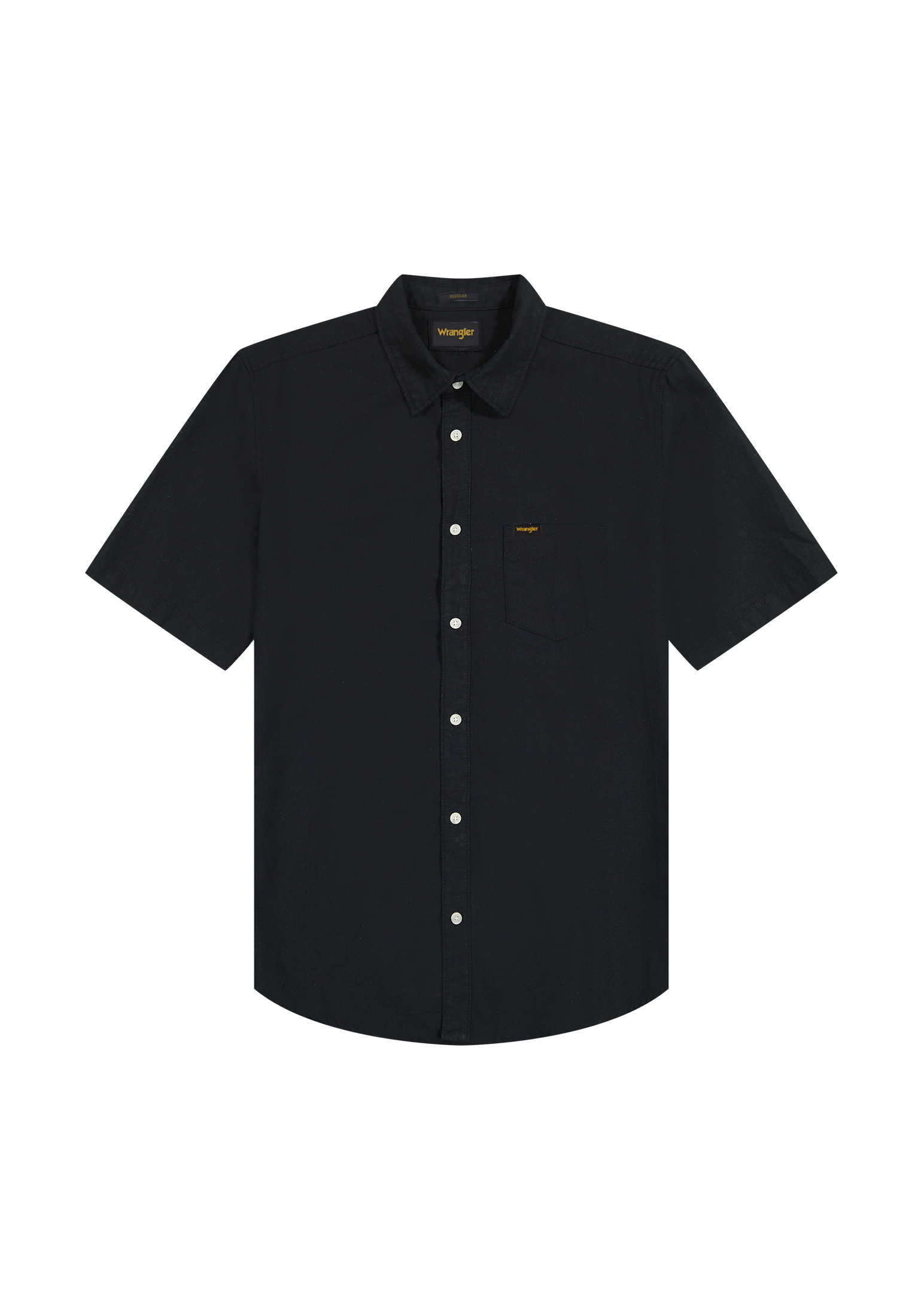 Ss 1 Pkt Shirt in Black Hemden Wrangler