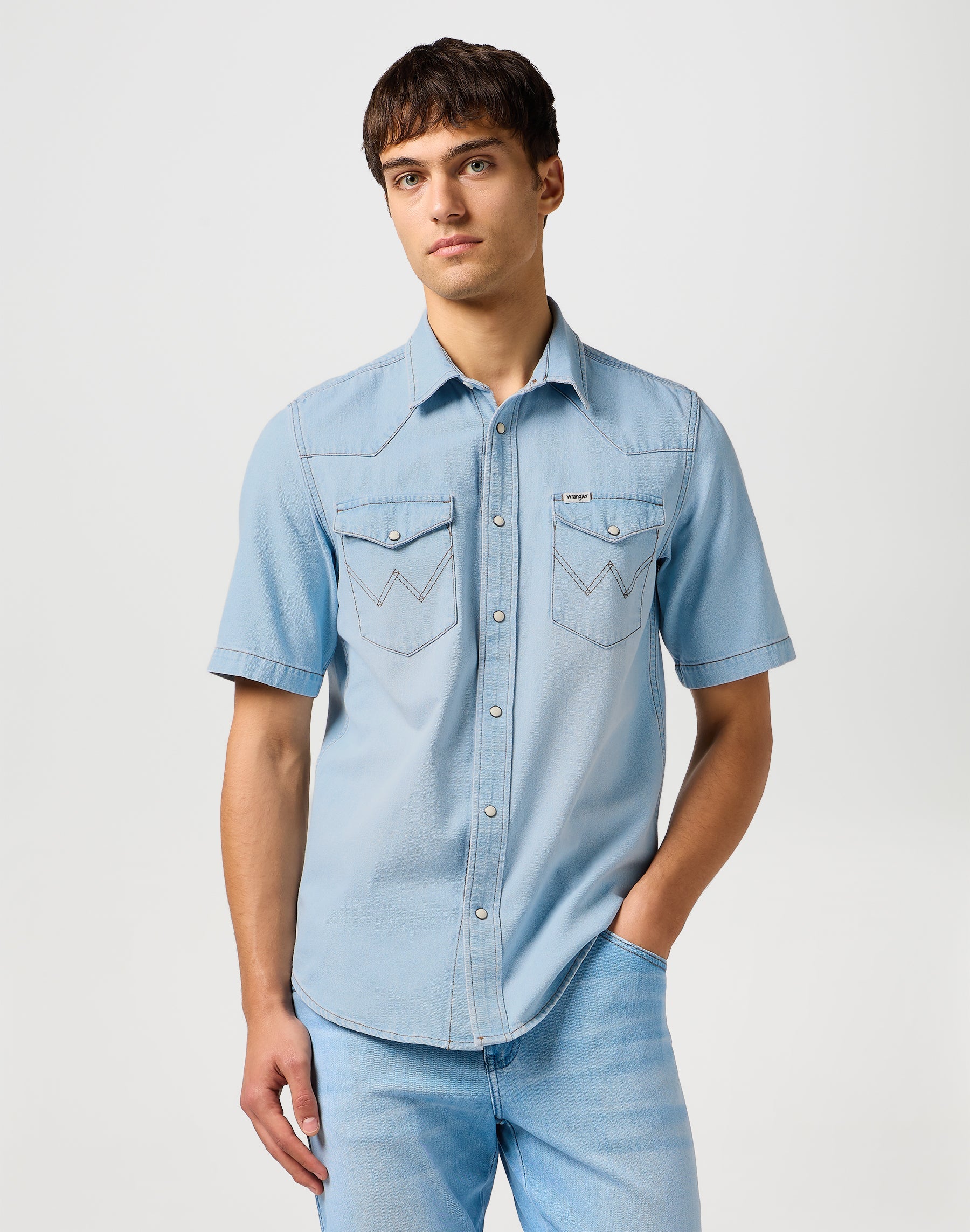 Ss Western Shirt in Authentic Tint Hemden Wrangler