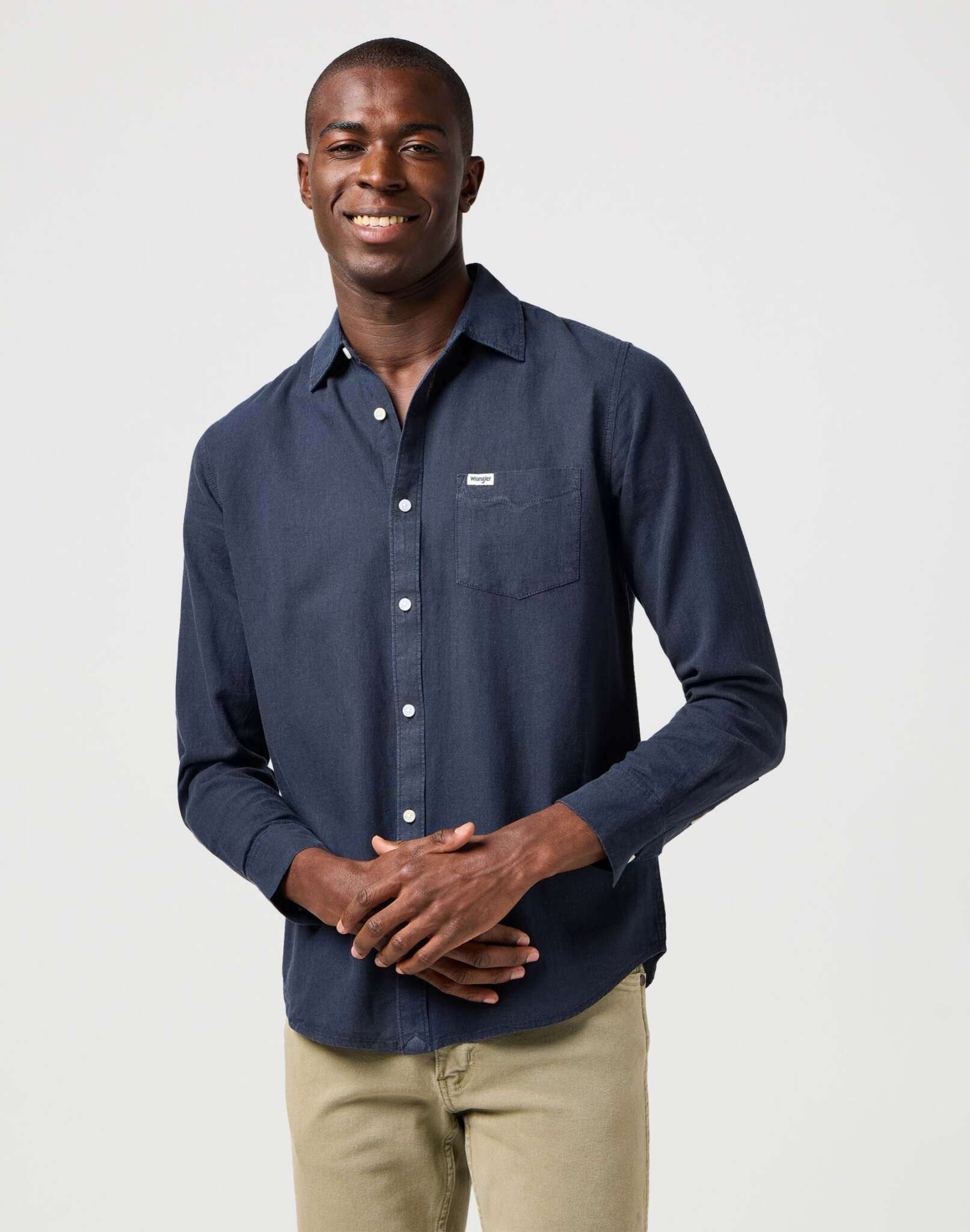 1 Pkt Shirt in Dark Navy Hemden Wrangler