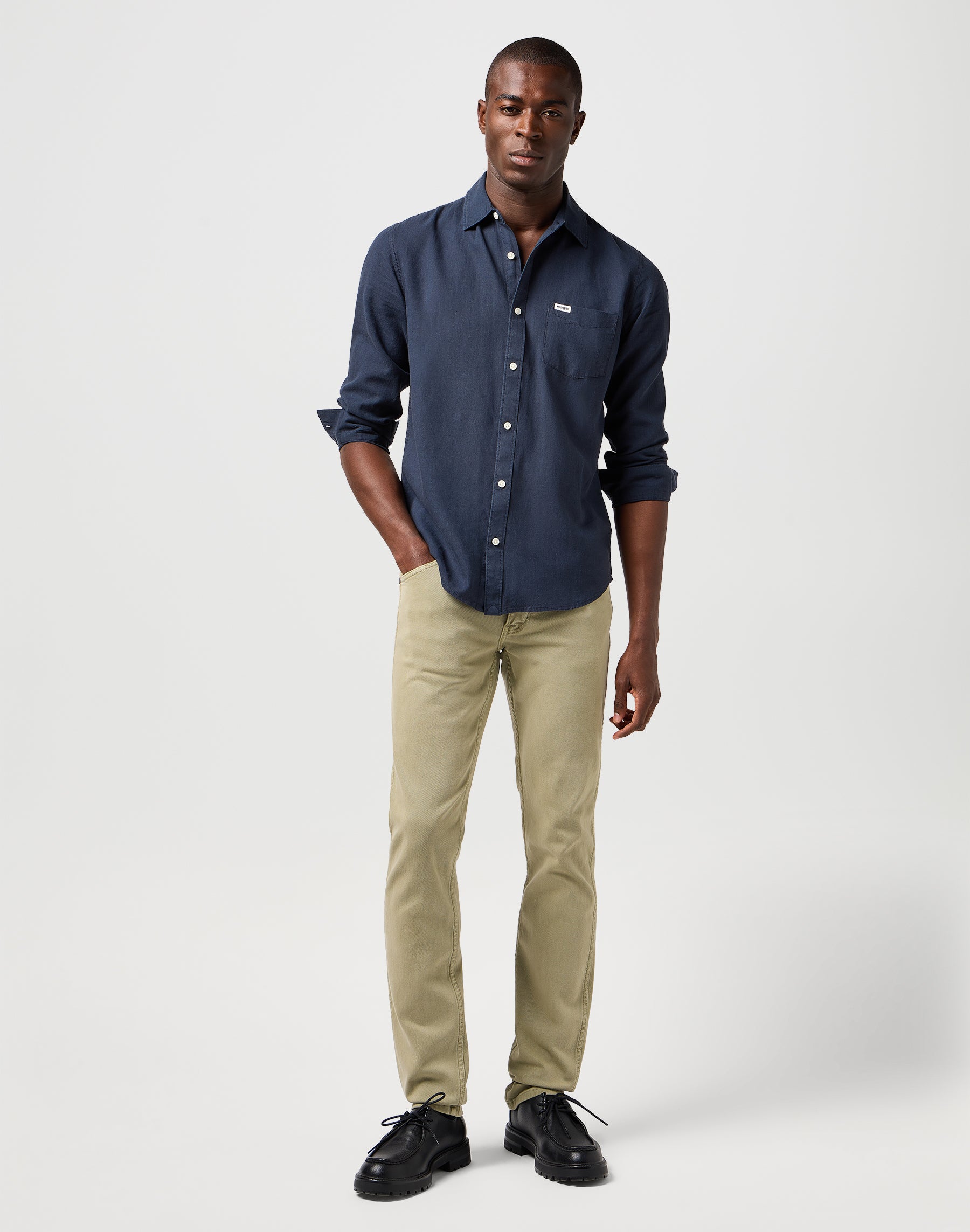 1 Pkt Shirt in Dark Navy Hemden Wrangler