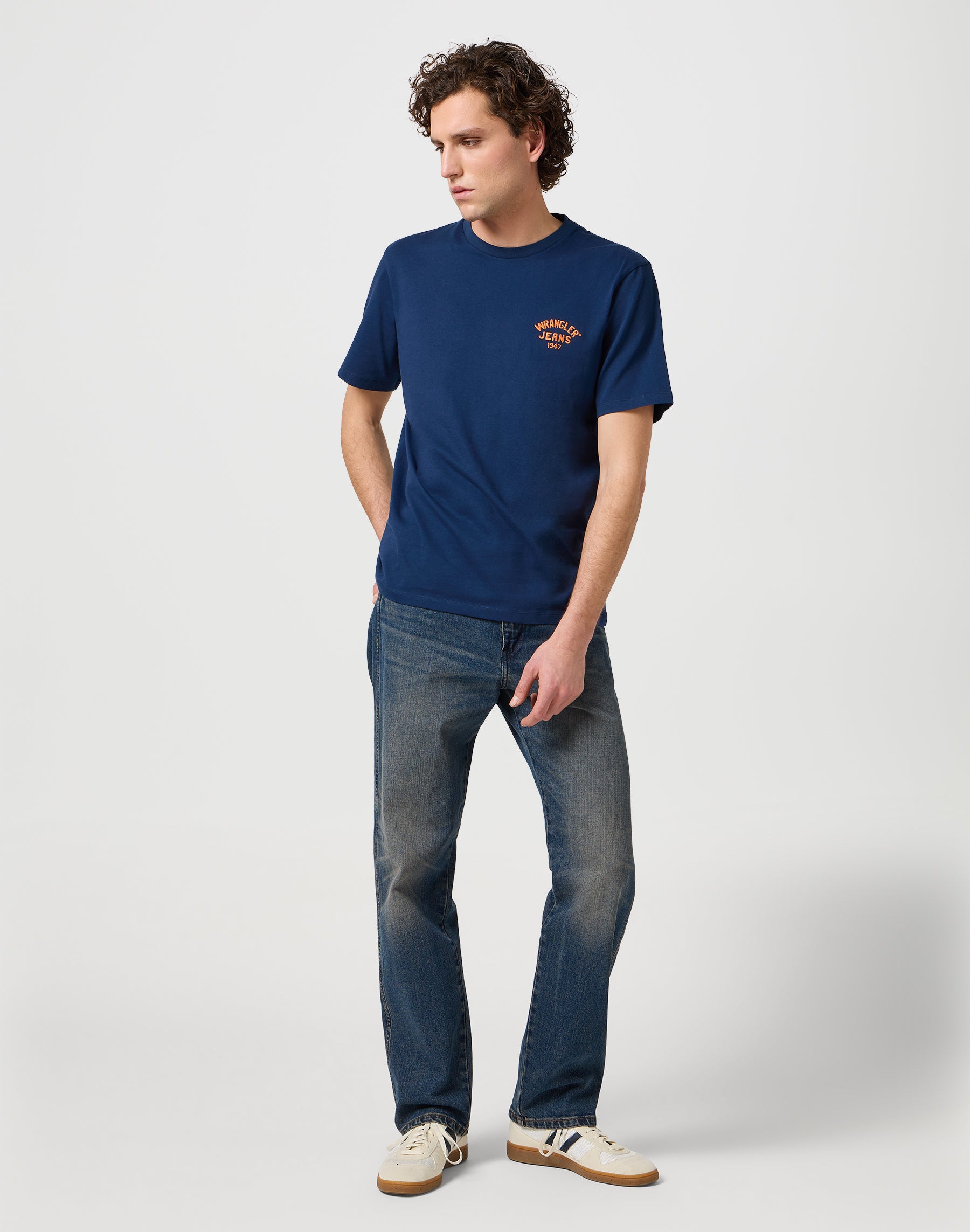 Small Logo Tee in Navy T-Shirts Wrangler