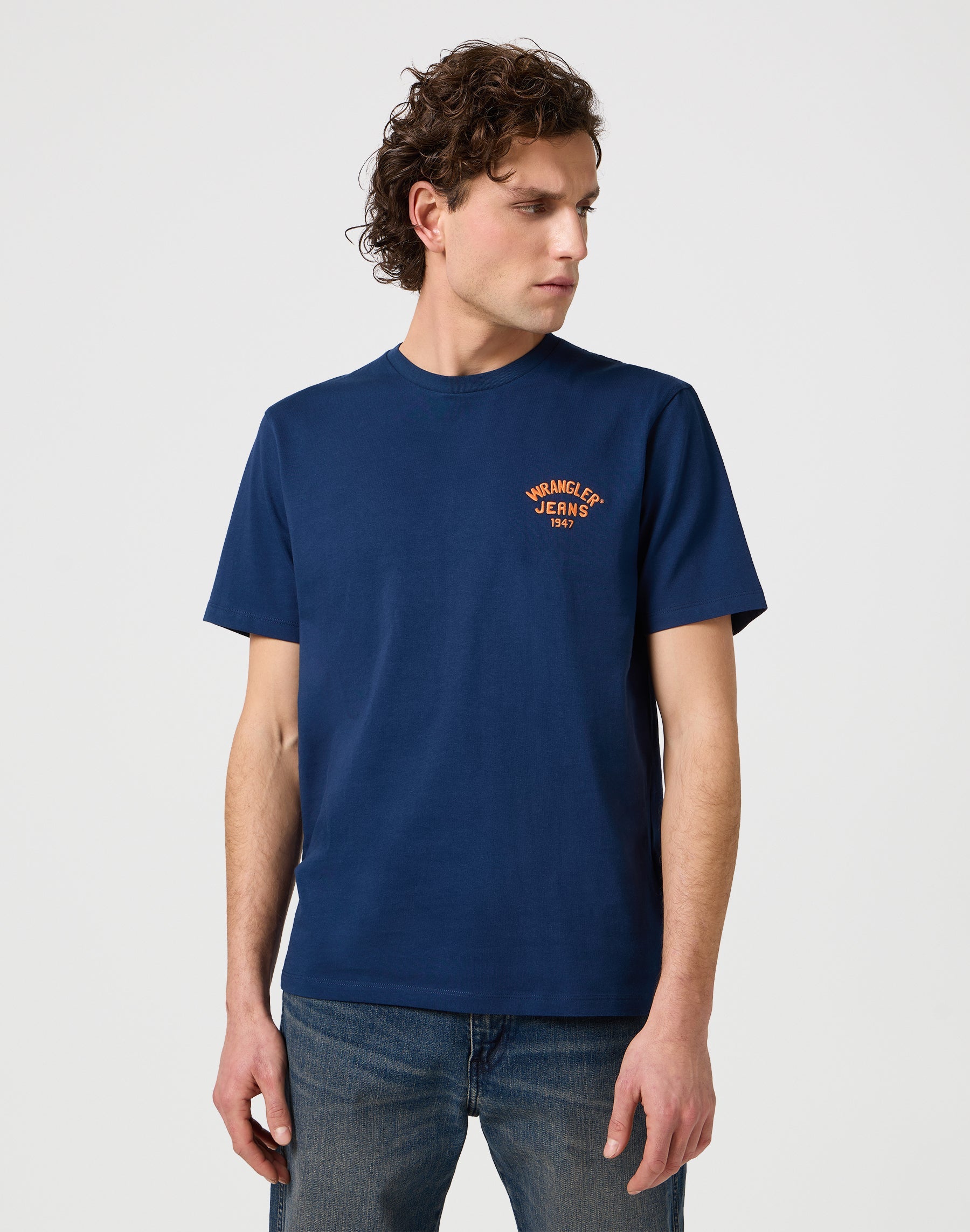 Small Logo Tee in Navy T-Shirts Wrangler
