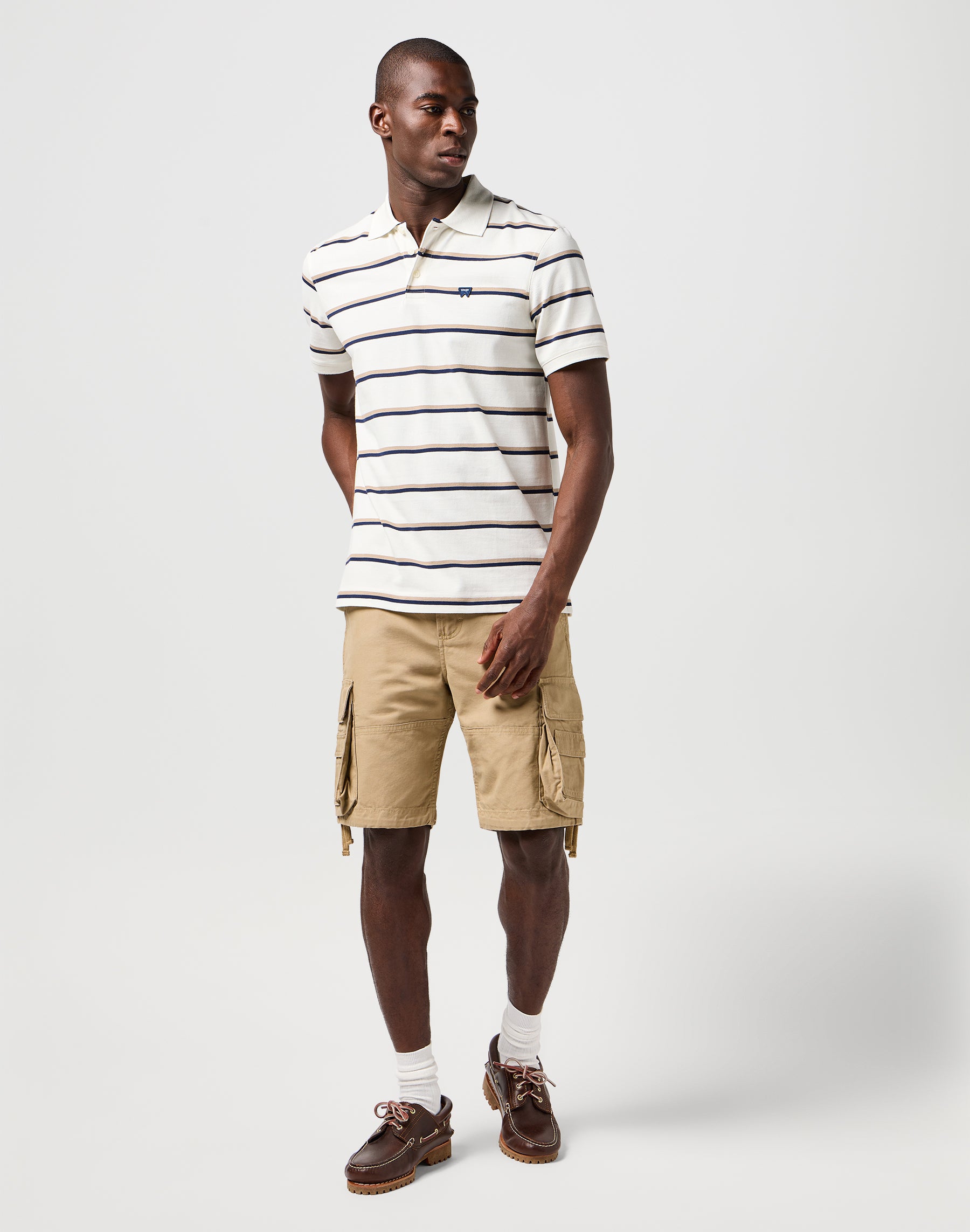 Stripe Polo Shirt in White T-Shirts Wrangler