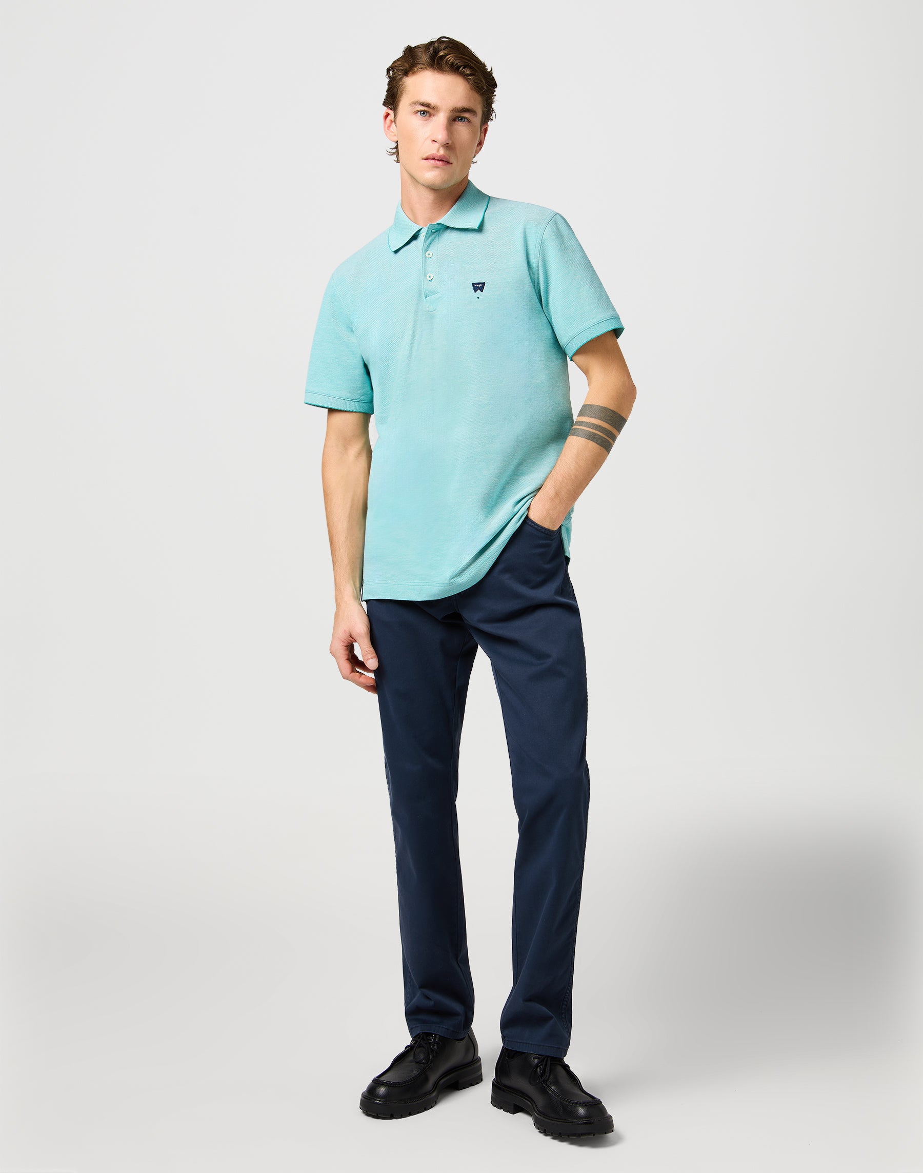 Refined Polo Shirt in Teal T-Shirts Wrangler