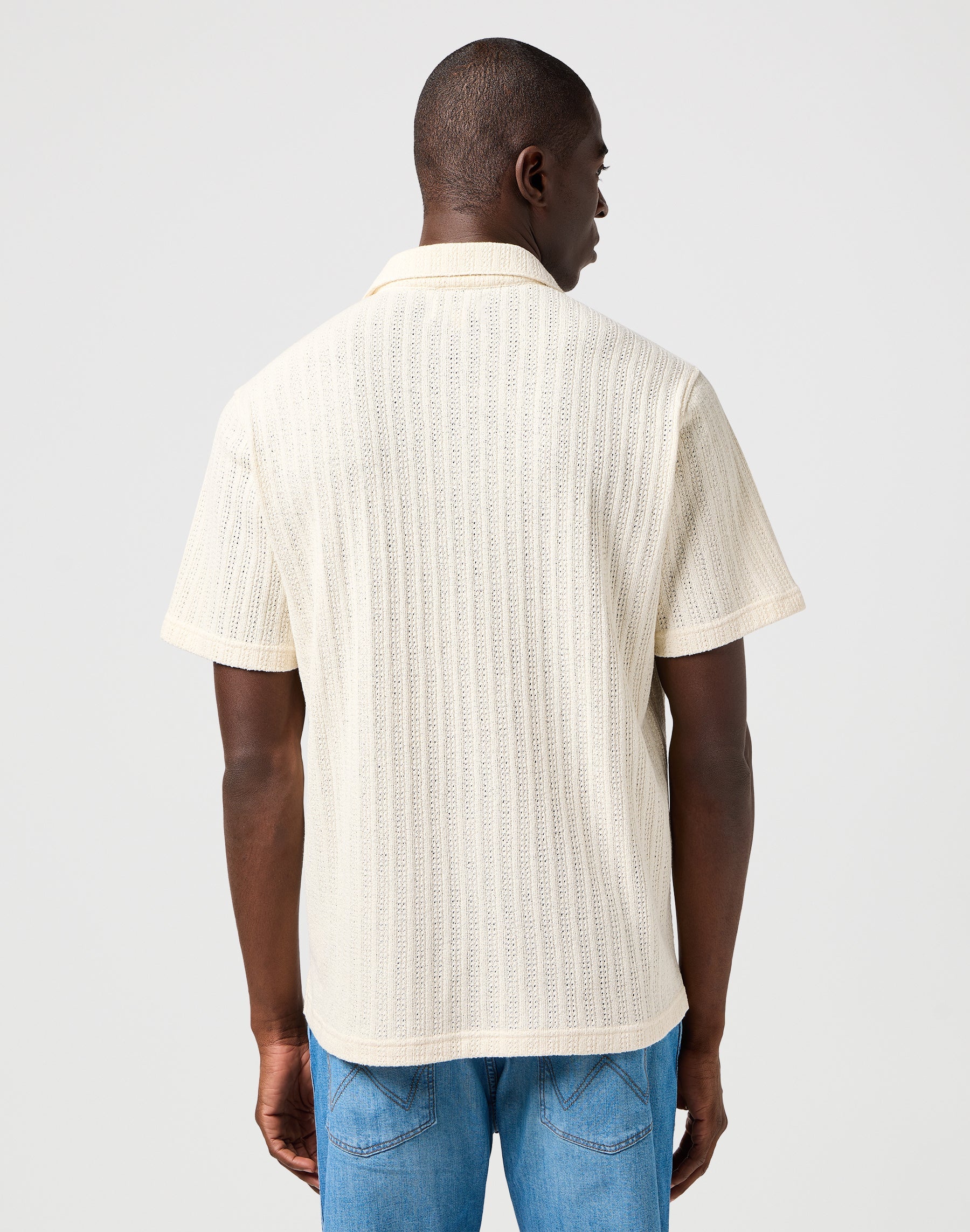 Ss Knit Shirt in Natural Hemden Wrangler