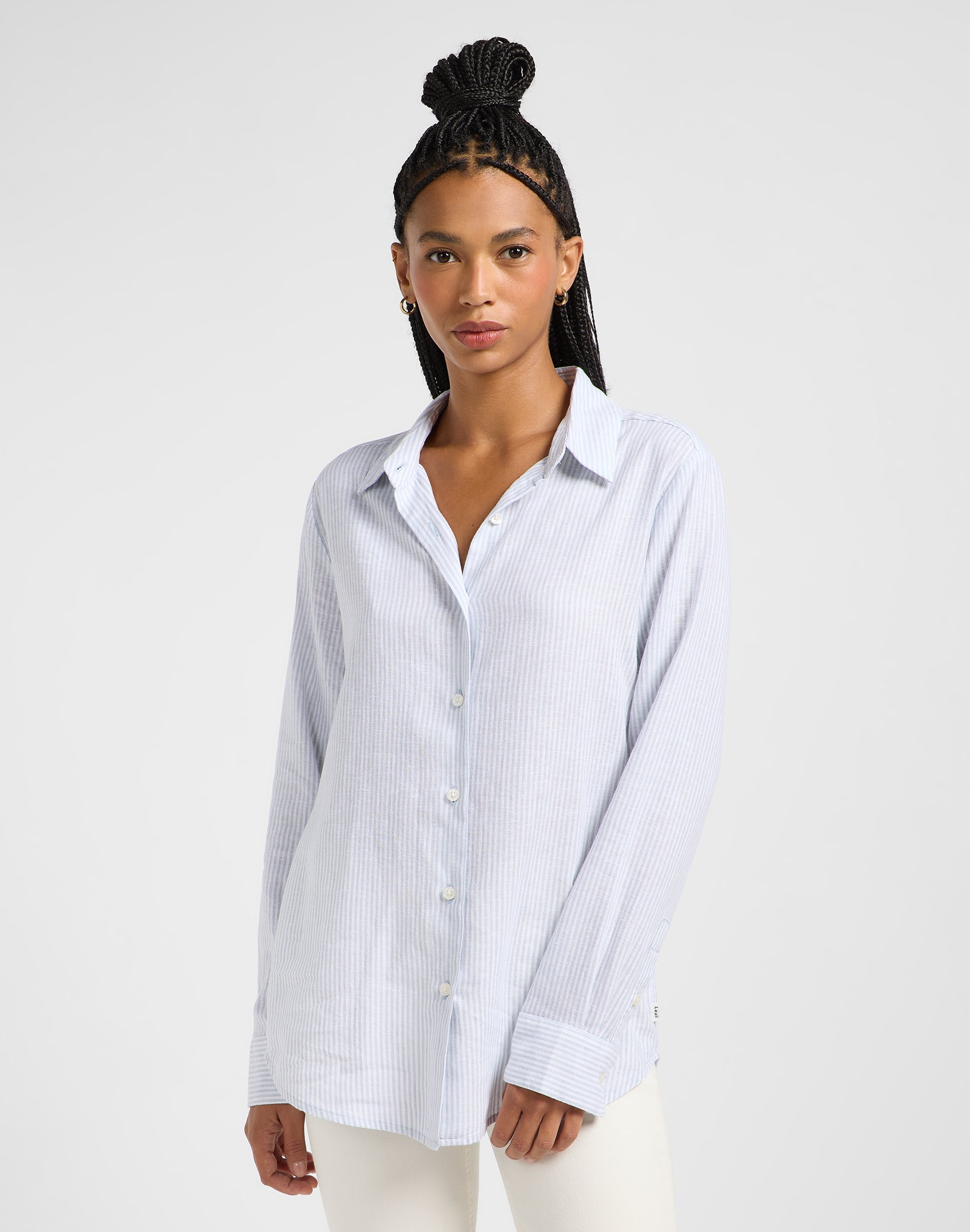 Pocketless Shirt in Concrete Pinstripe Hemden Lee