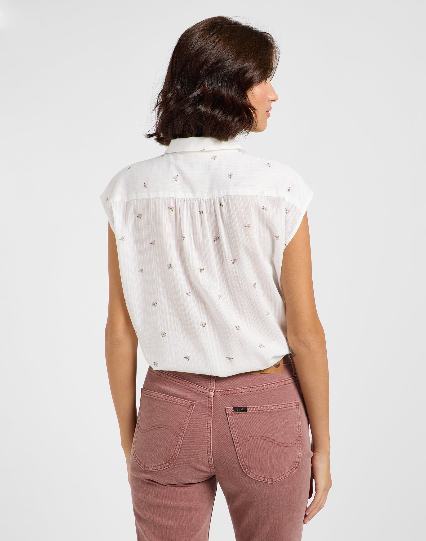 Cap Sleeve Shirt in Grove Floral Hemden Lee