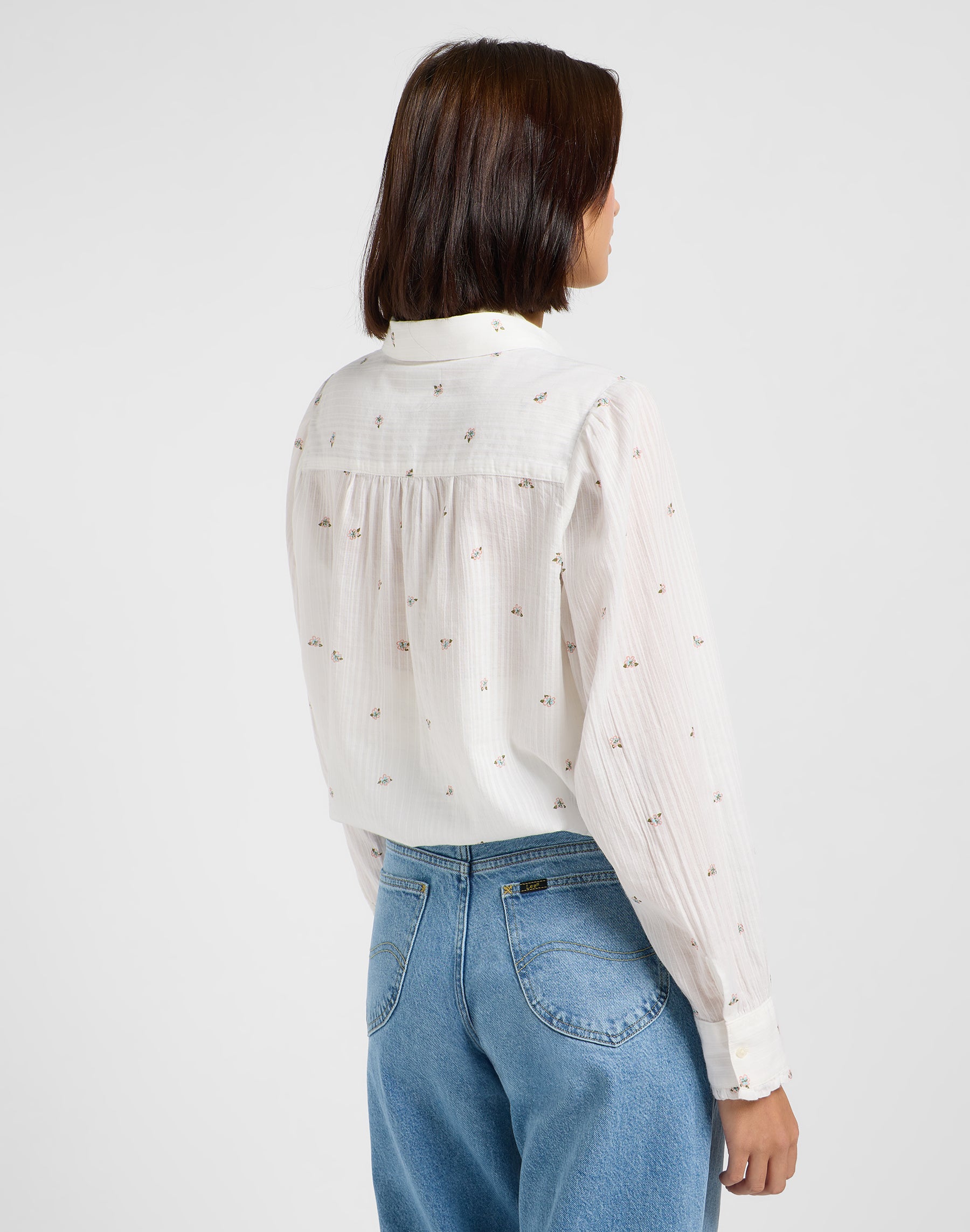 Shirred Blouse in Grove Floral Hemden Lee