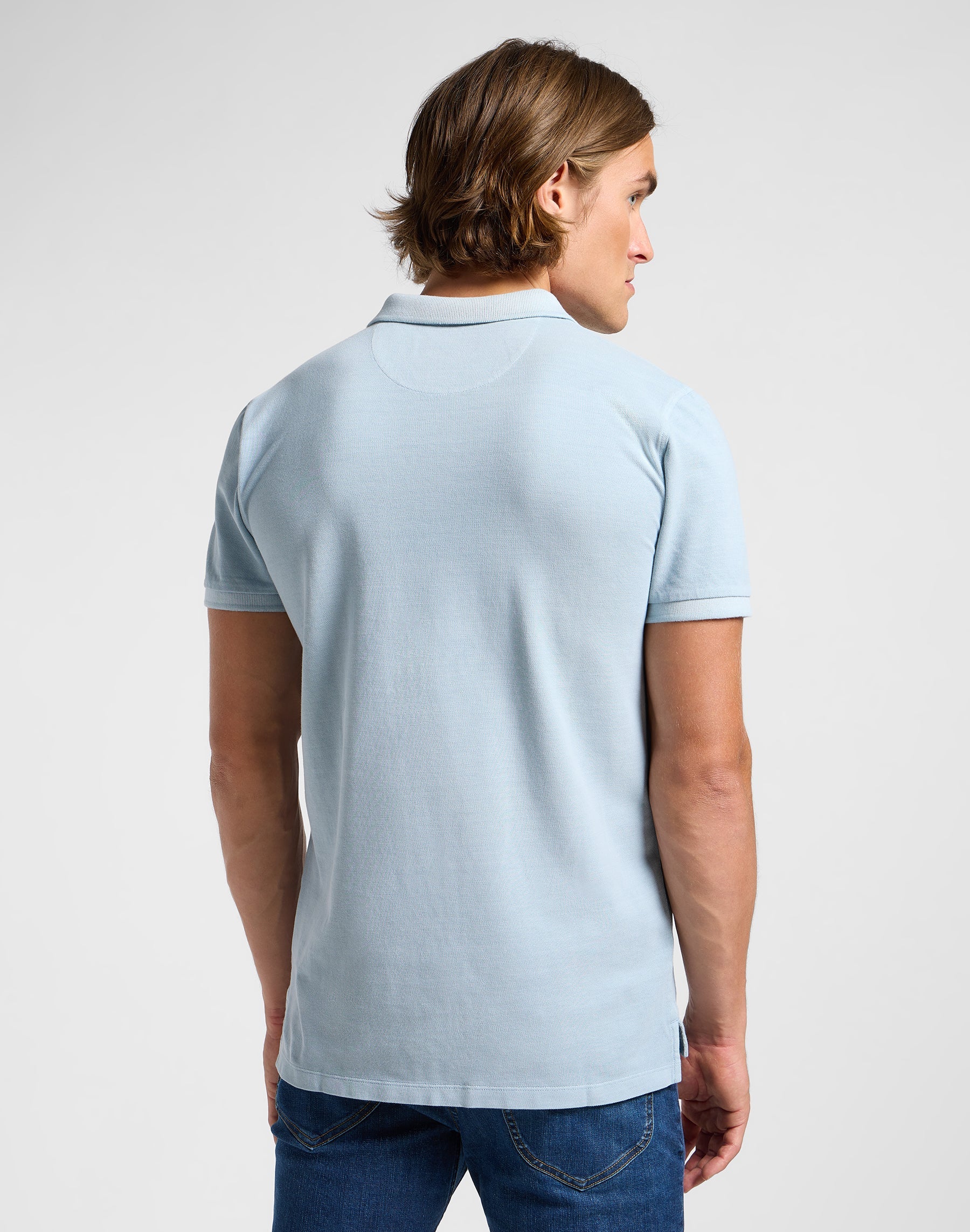 Garment Dye Polo in Concrete Gray T-Shirts Lee
