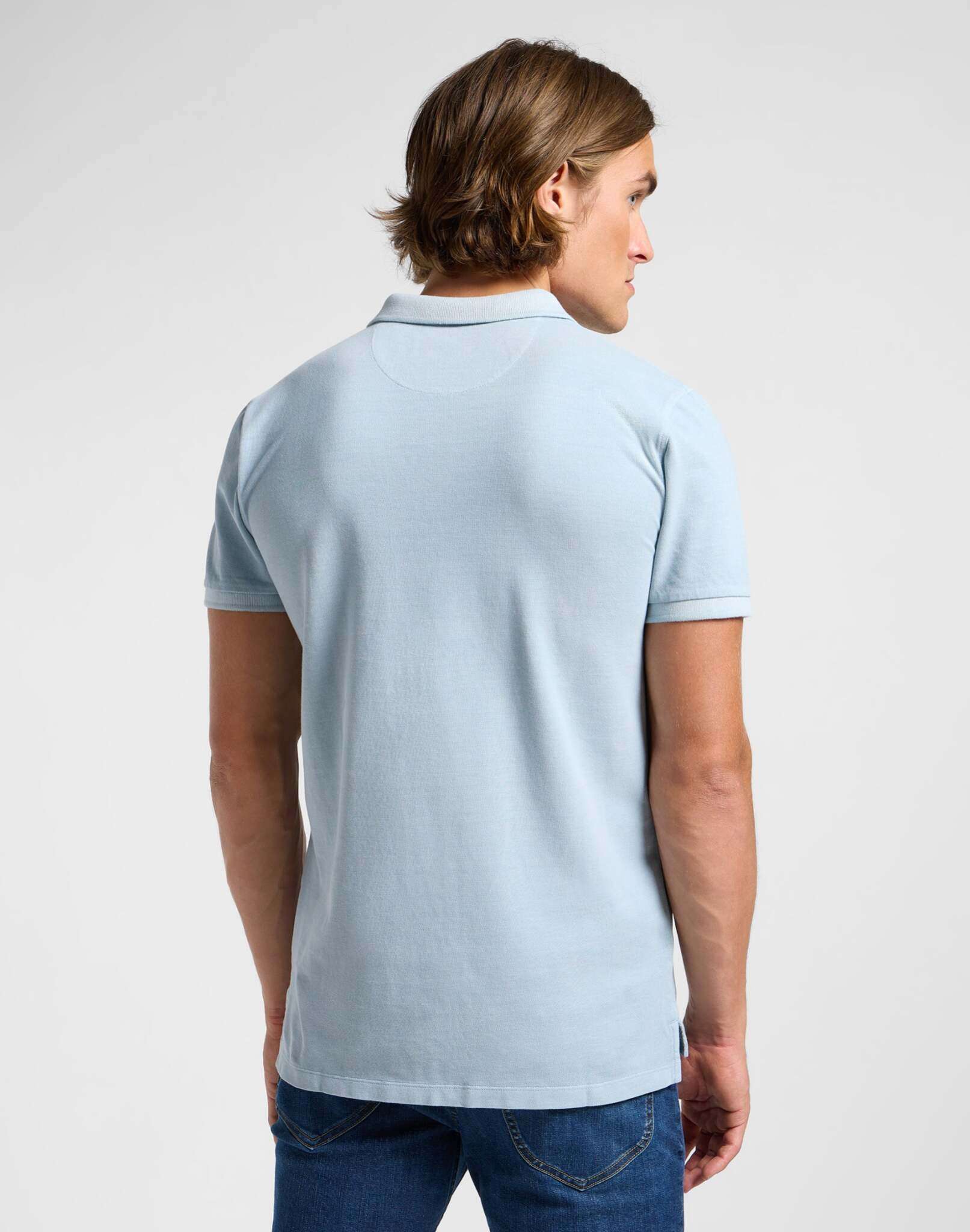 Garment Dye Polo in Concrete Gray T-Shirts Lee