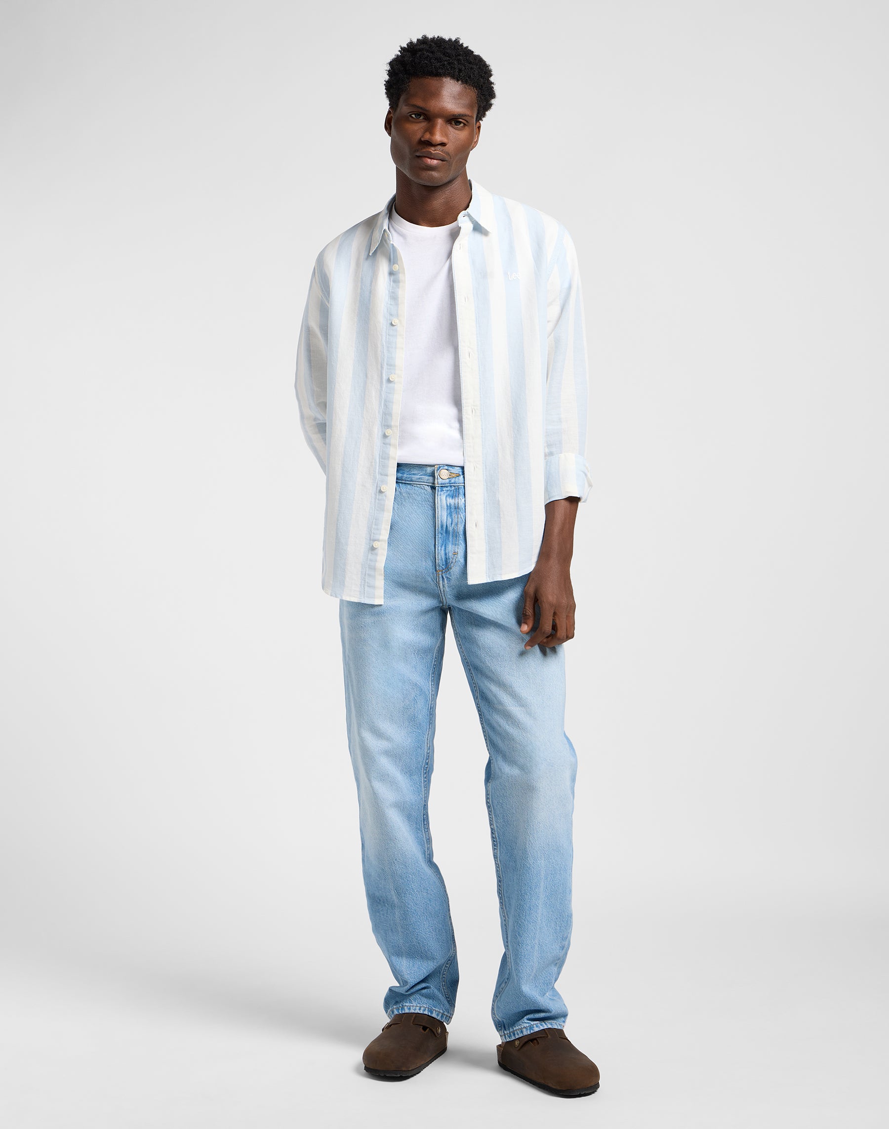 Patch Shirt in Shy Blue Hemden Lee