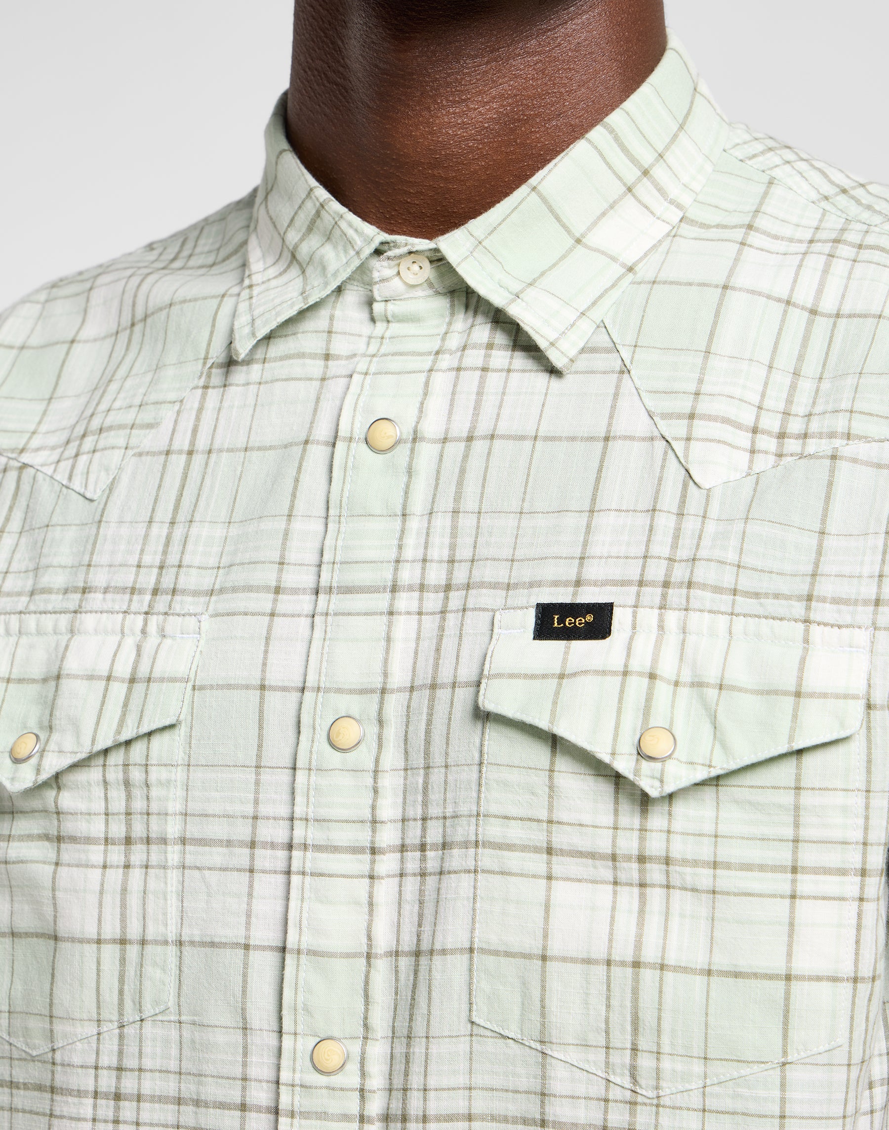 Ss Western Shirt in Mercantile Sage Ombre Hemden Lee