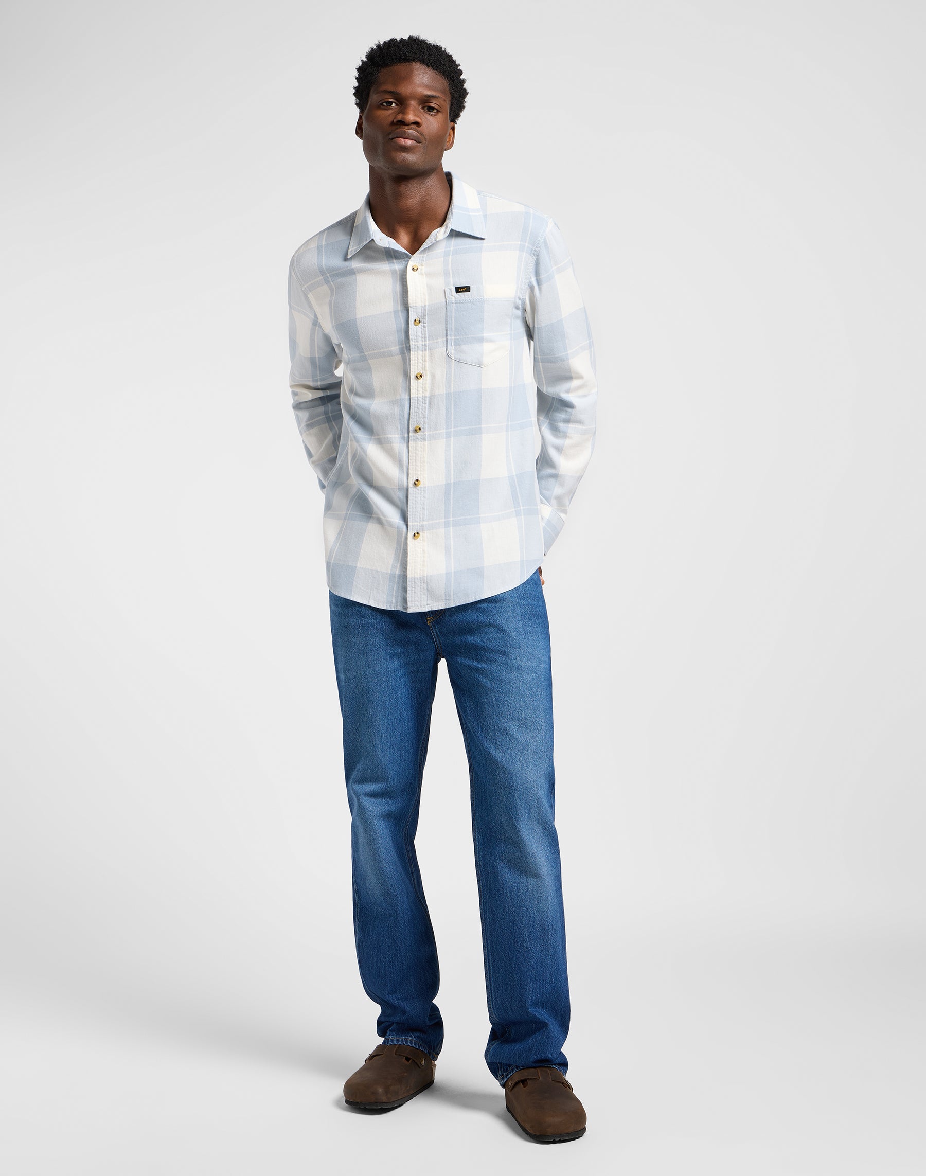 Mercantile Shirt in Ecru Concrete Hemden Lee
