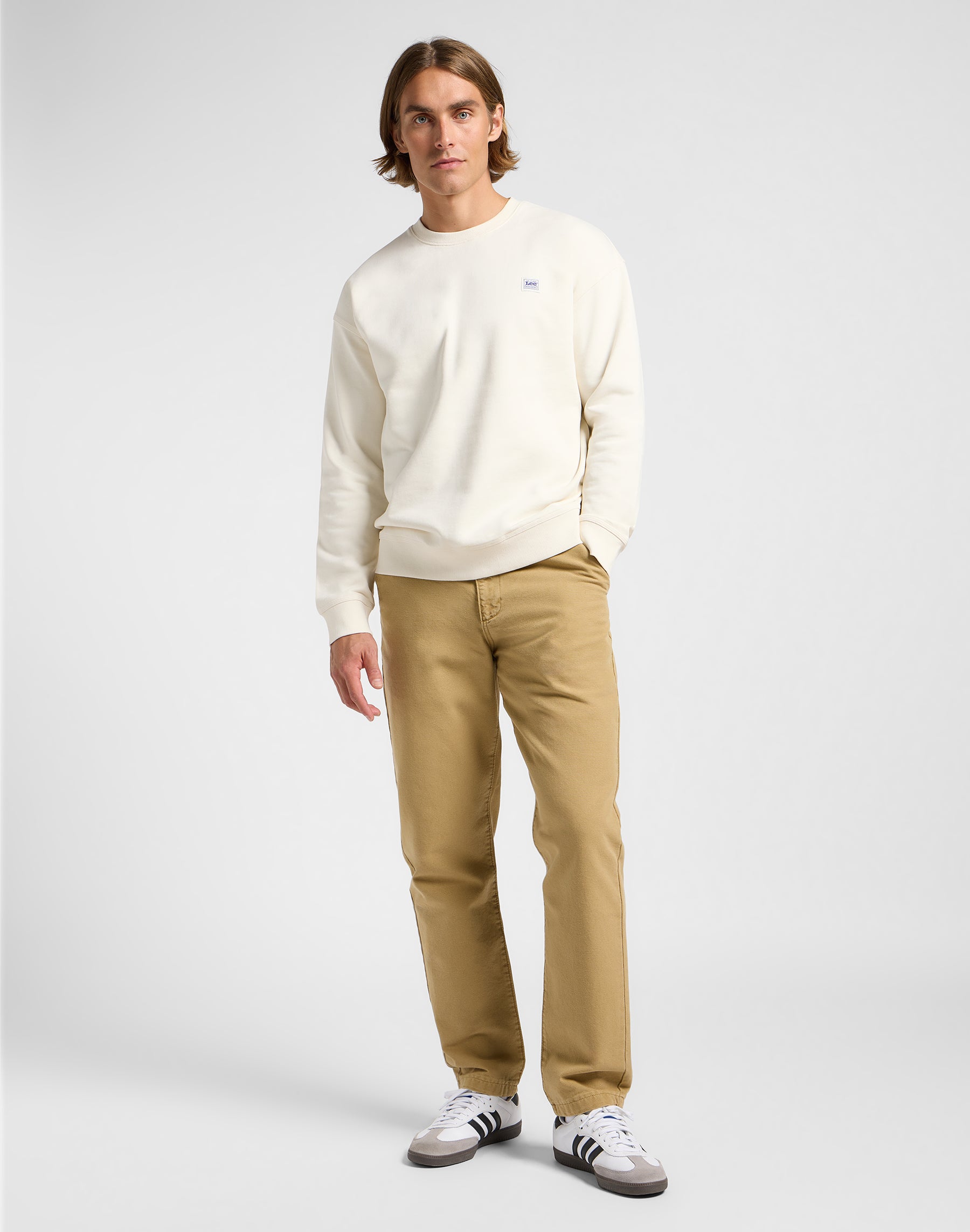 Relaxed Workwear Chino in Oscar Khaki Hosen Lee