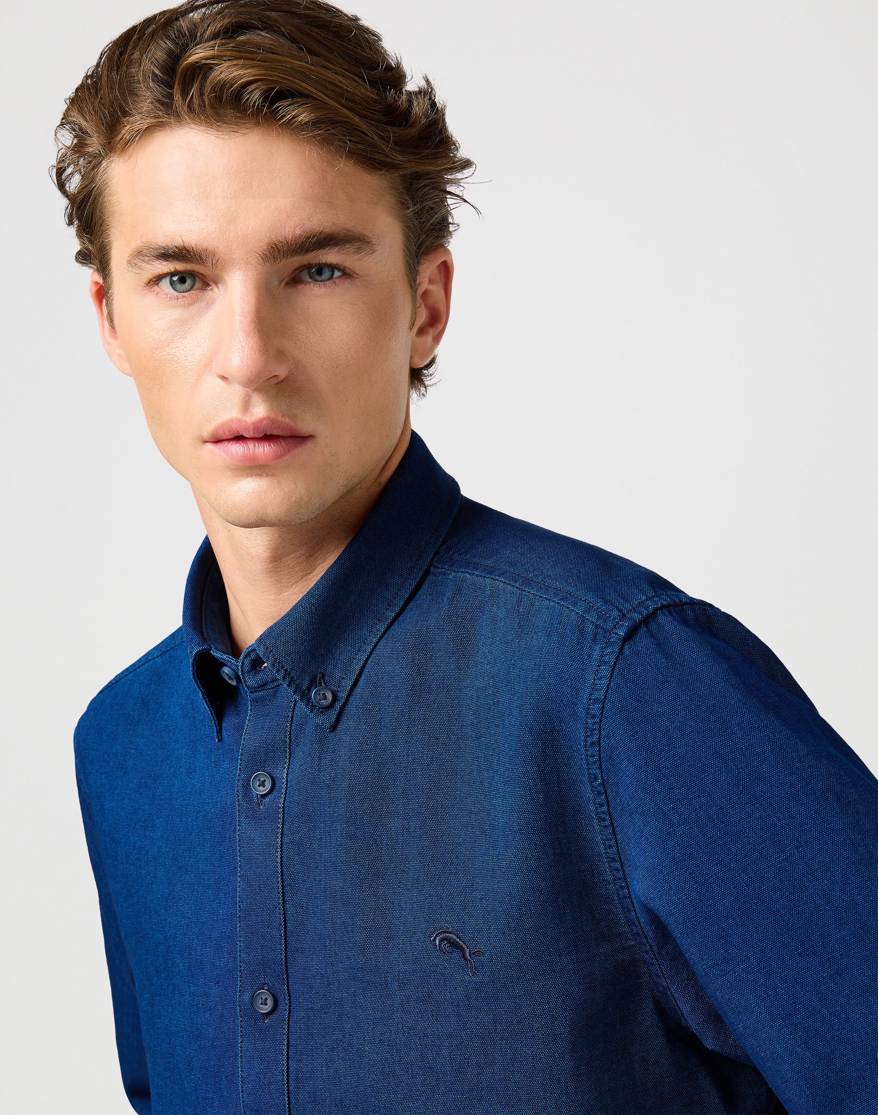 Oxford Shirt in Indigo Oxford Hemden Wrangler