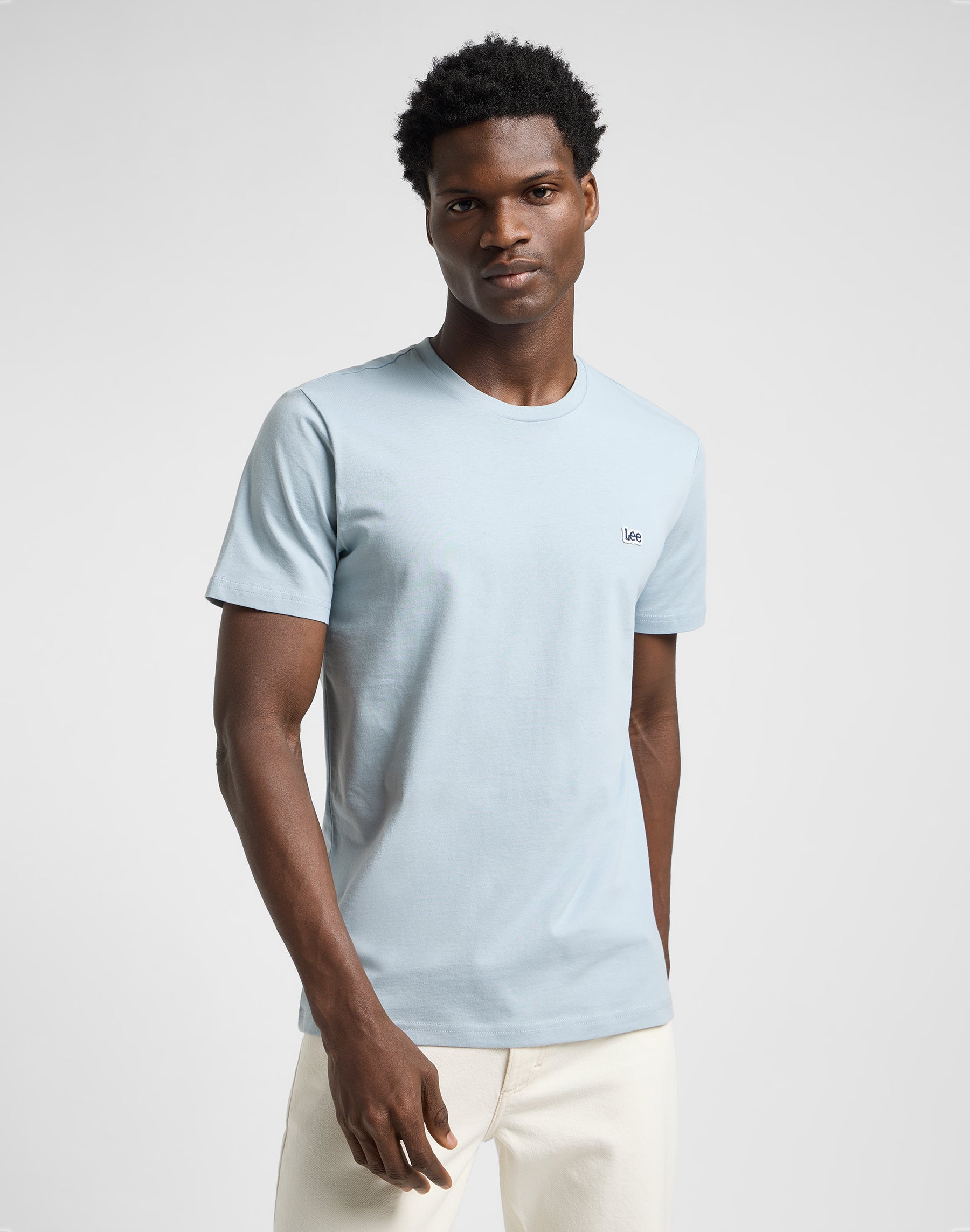 Ss Patch Logo Tee in Concrete Gray T-Shirts Lee