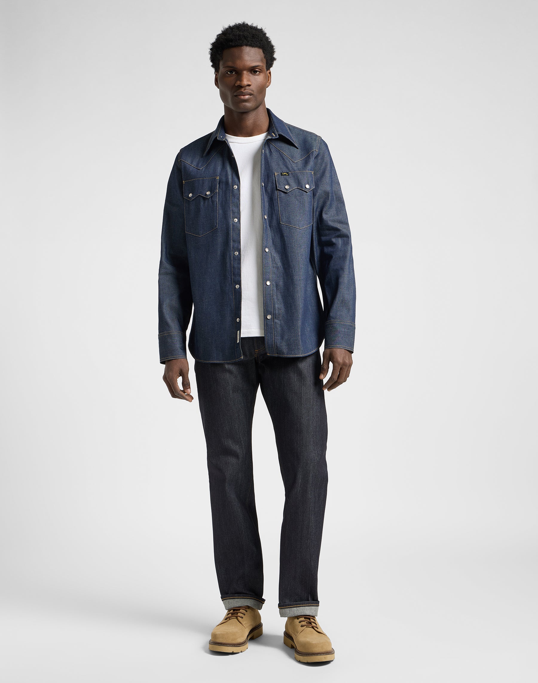 101 50S Western Shirt in Dry Blue Hemden Lee