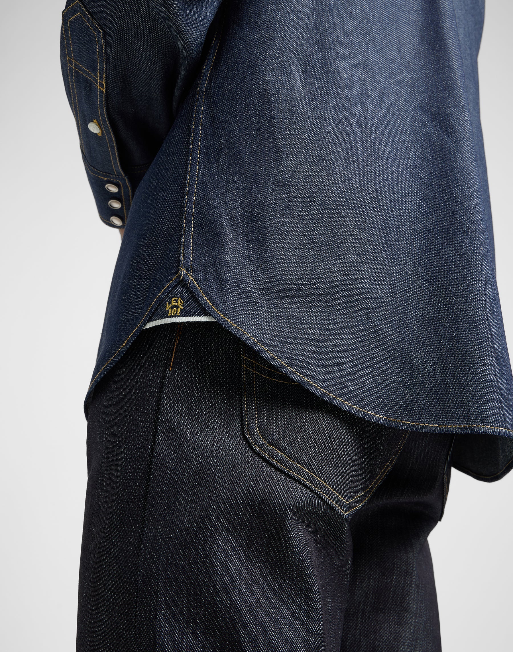 101 50S Western Shirt in Dry Blue Hemden Lee