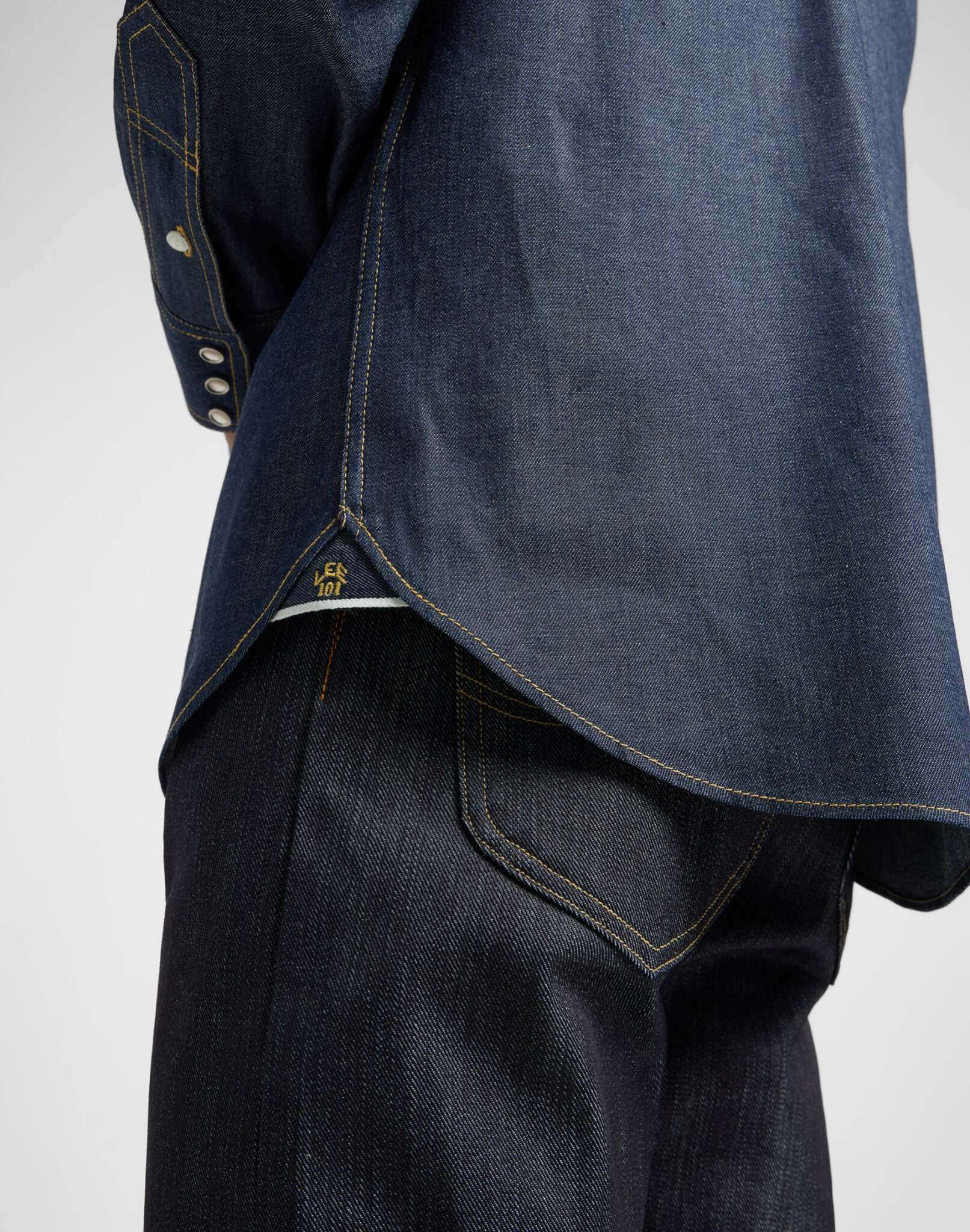 101 50S Western Shirt in Dry Blue Hemden Lee