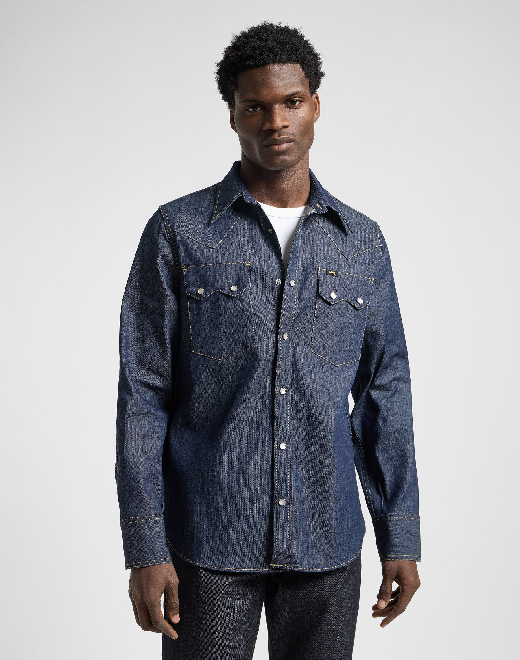 101 50S Western Shirt in Dry Blue Hemden Lee