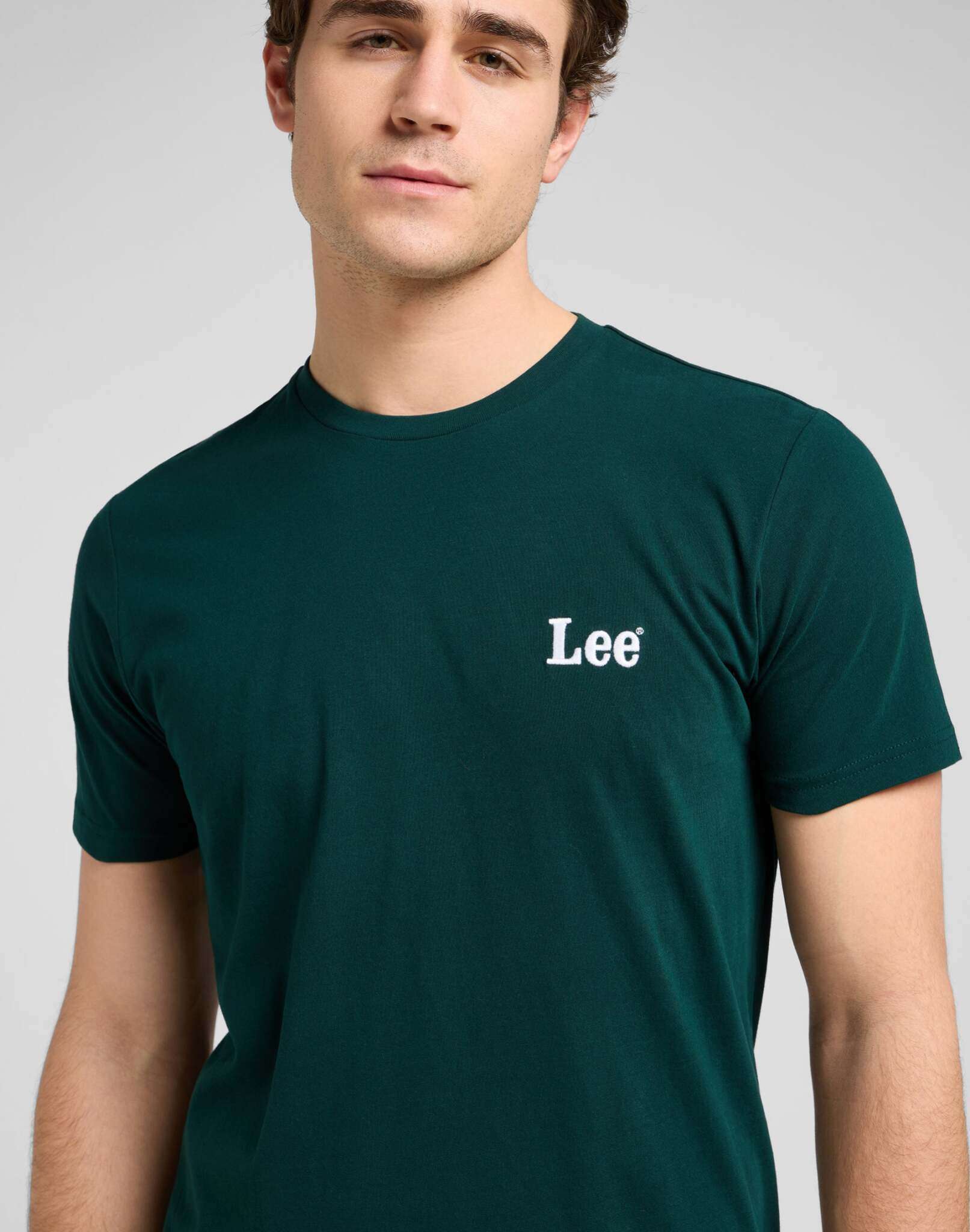 Ss Small Logo Tee in Jade Forest T-Shirts Lee