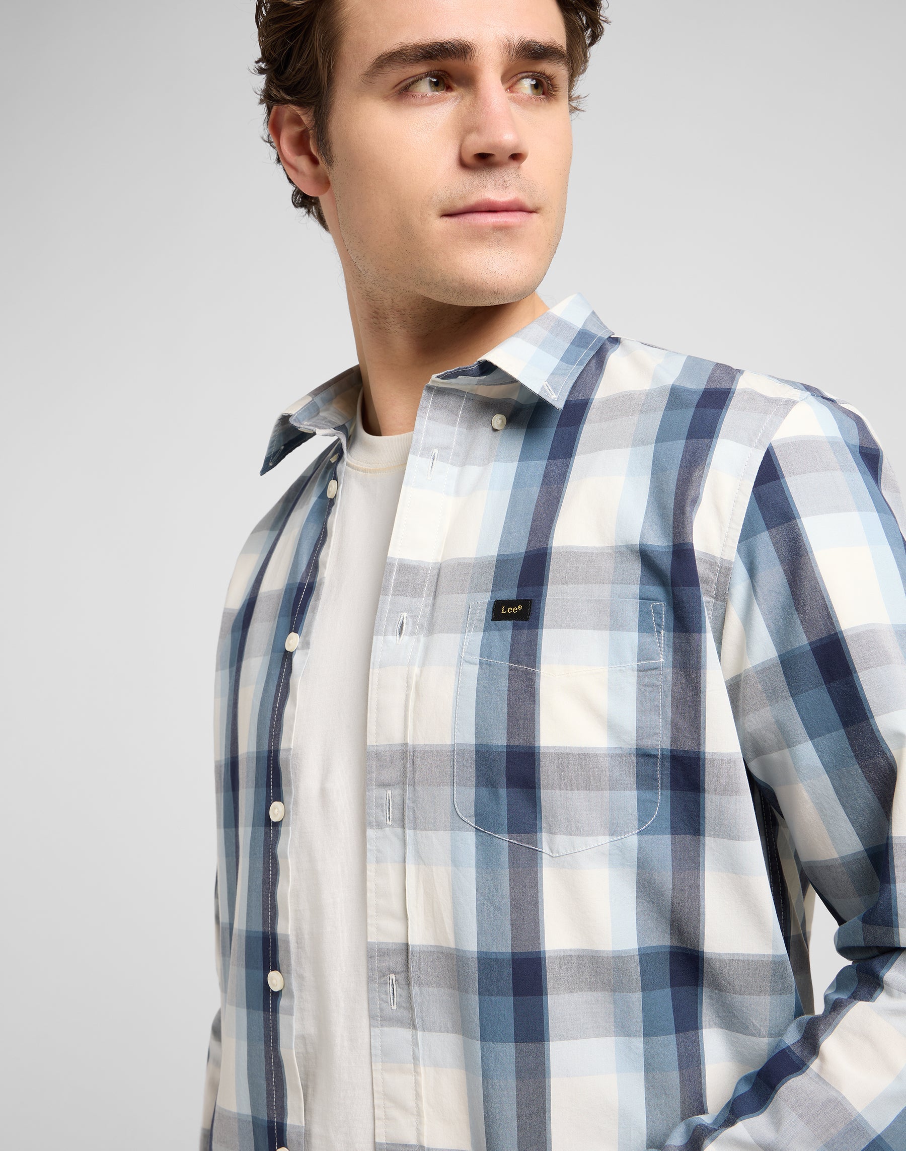 Lee Button Down in Vintage Blue Ombre Hemden Lee