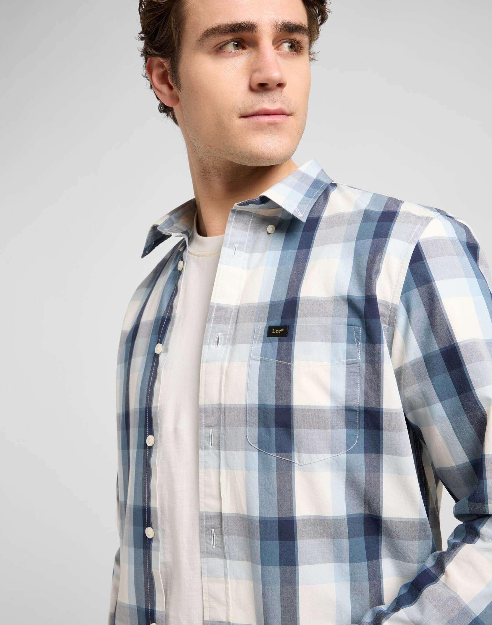 Lee Button Down in Vintage Blue Ombre Hemden Lee