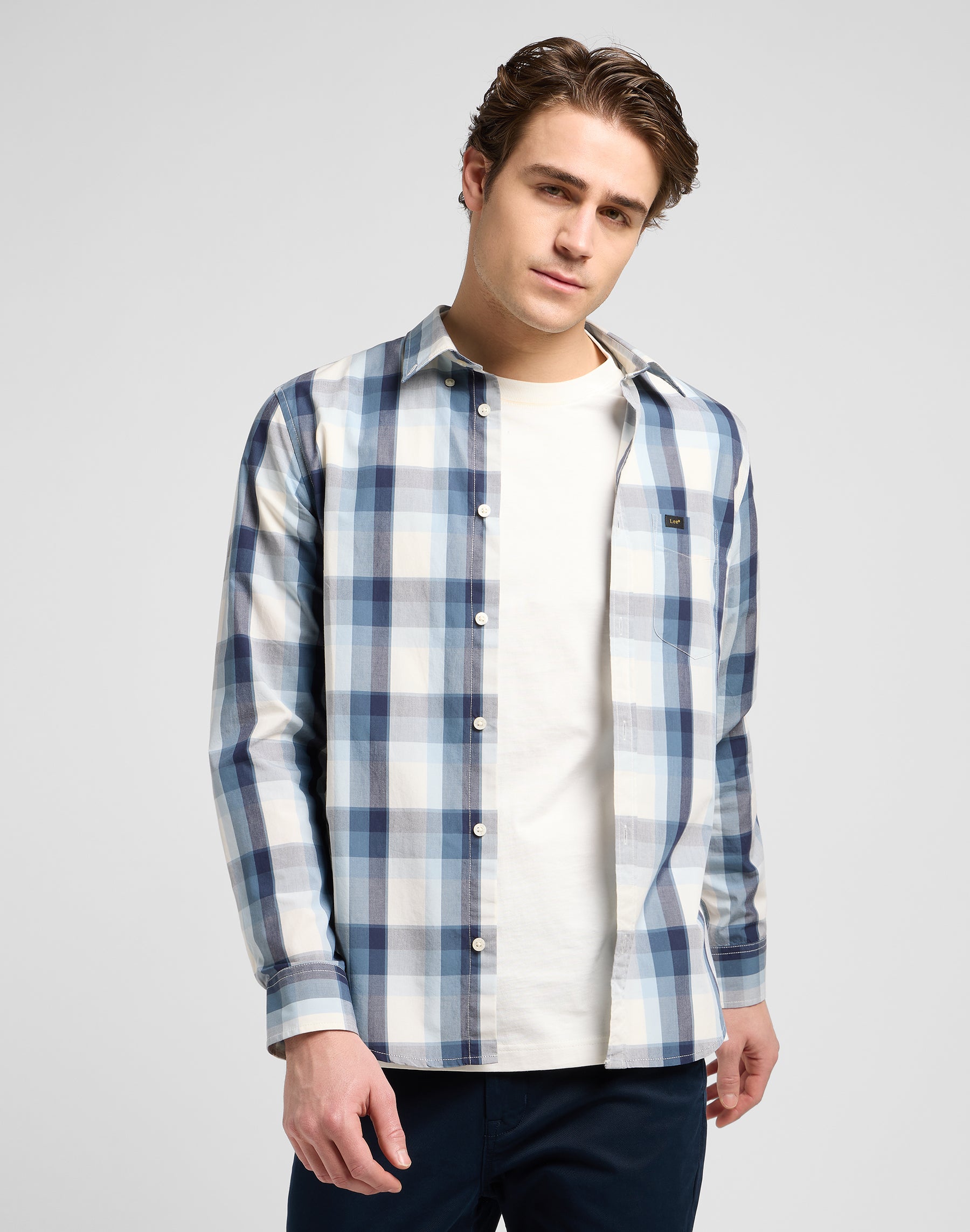 Lee Button Down in Vintage Blue Ombre Hemden Lee