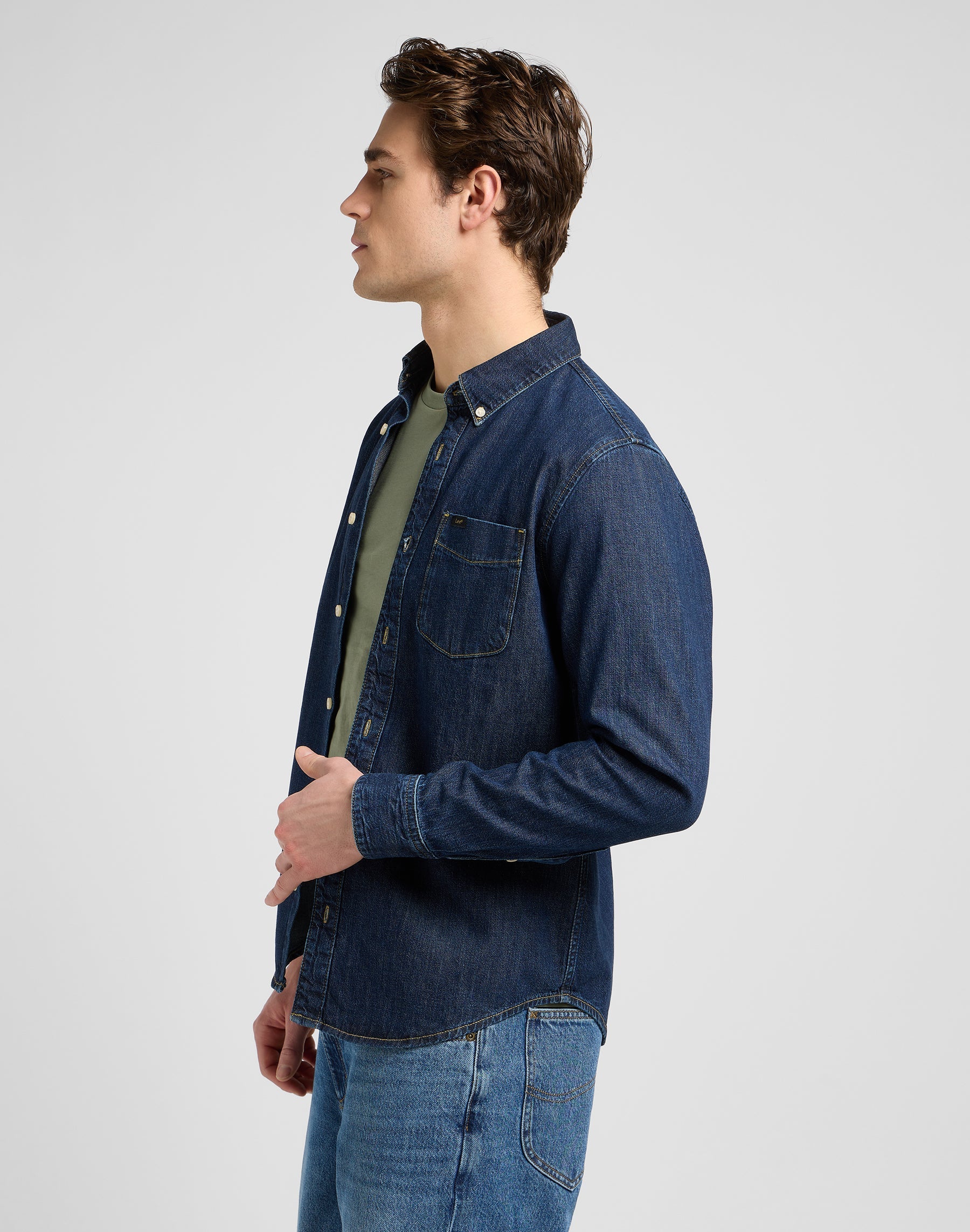 Lee Button Down in Mid Stone 2 Hemden Lee