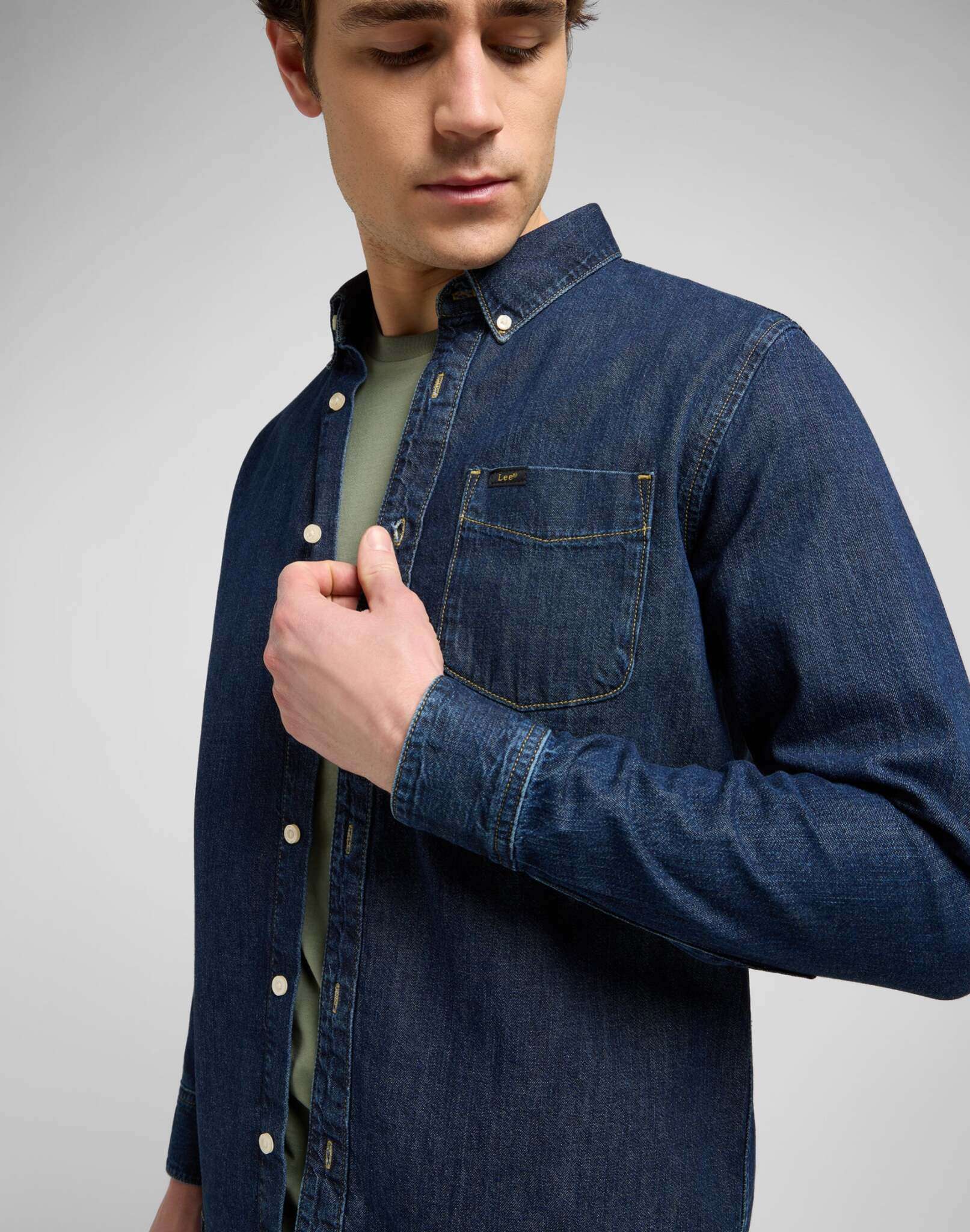 Lee Button Down in Mid Stone 2 Hemden Lee
