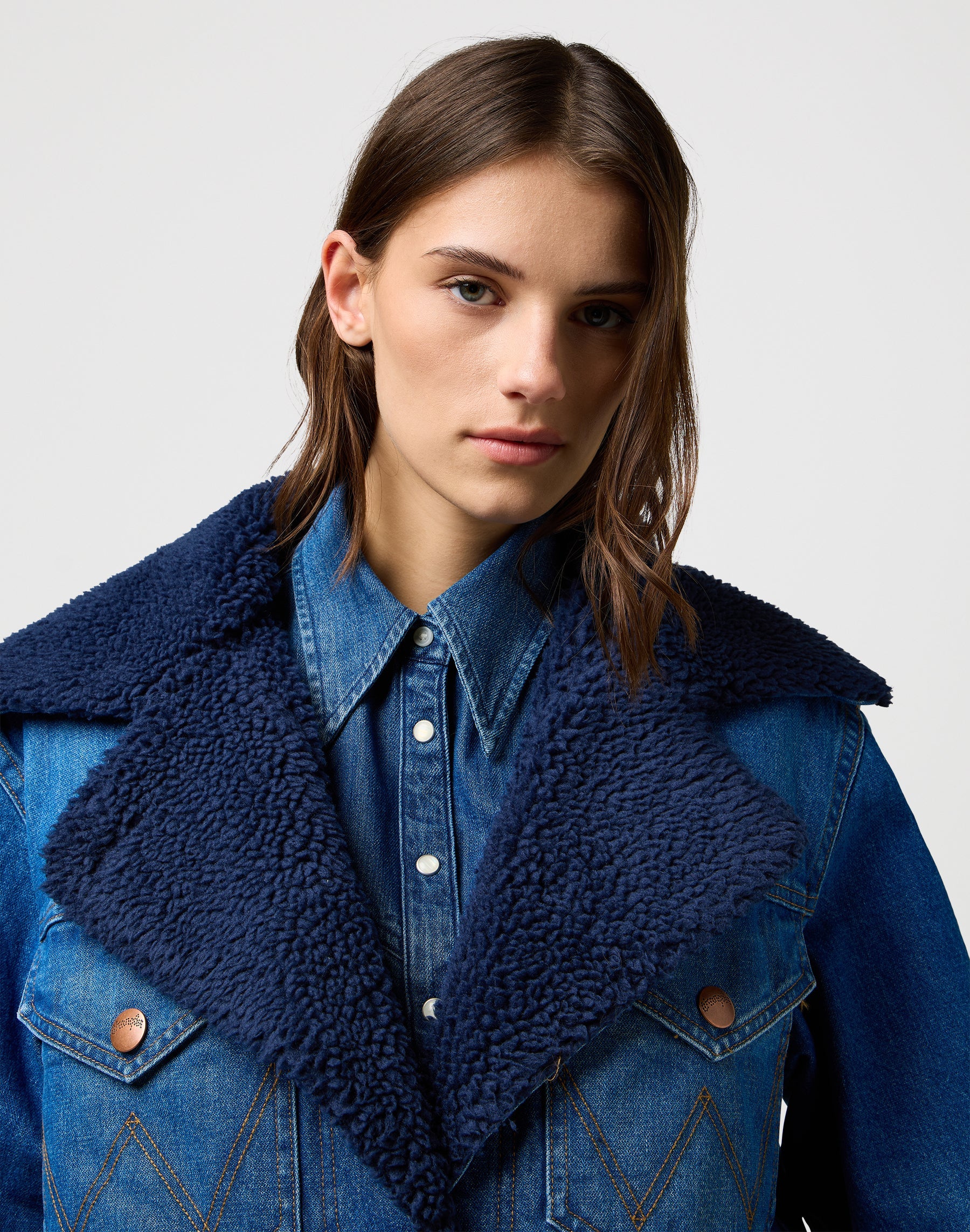 Wrange Coat in Sparkle Blue Jacken Wrangler