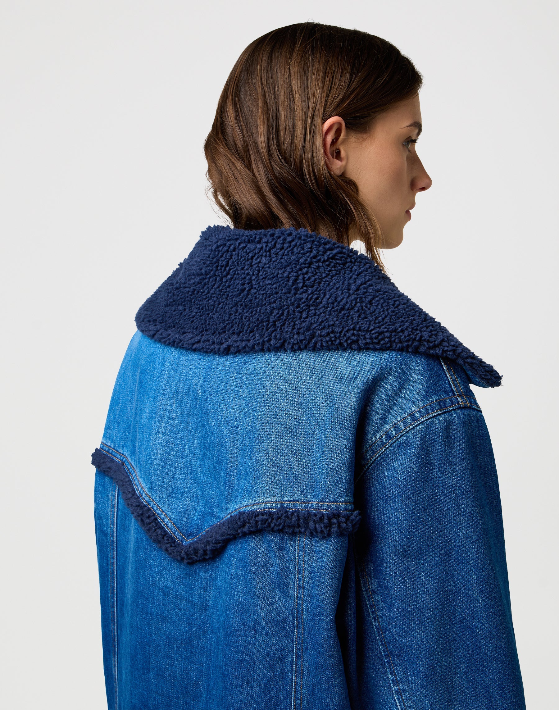 Wrange Coat in Sparkle Blue Jacken Wrangler